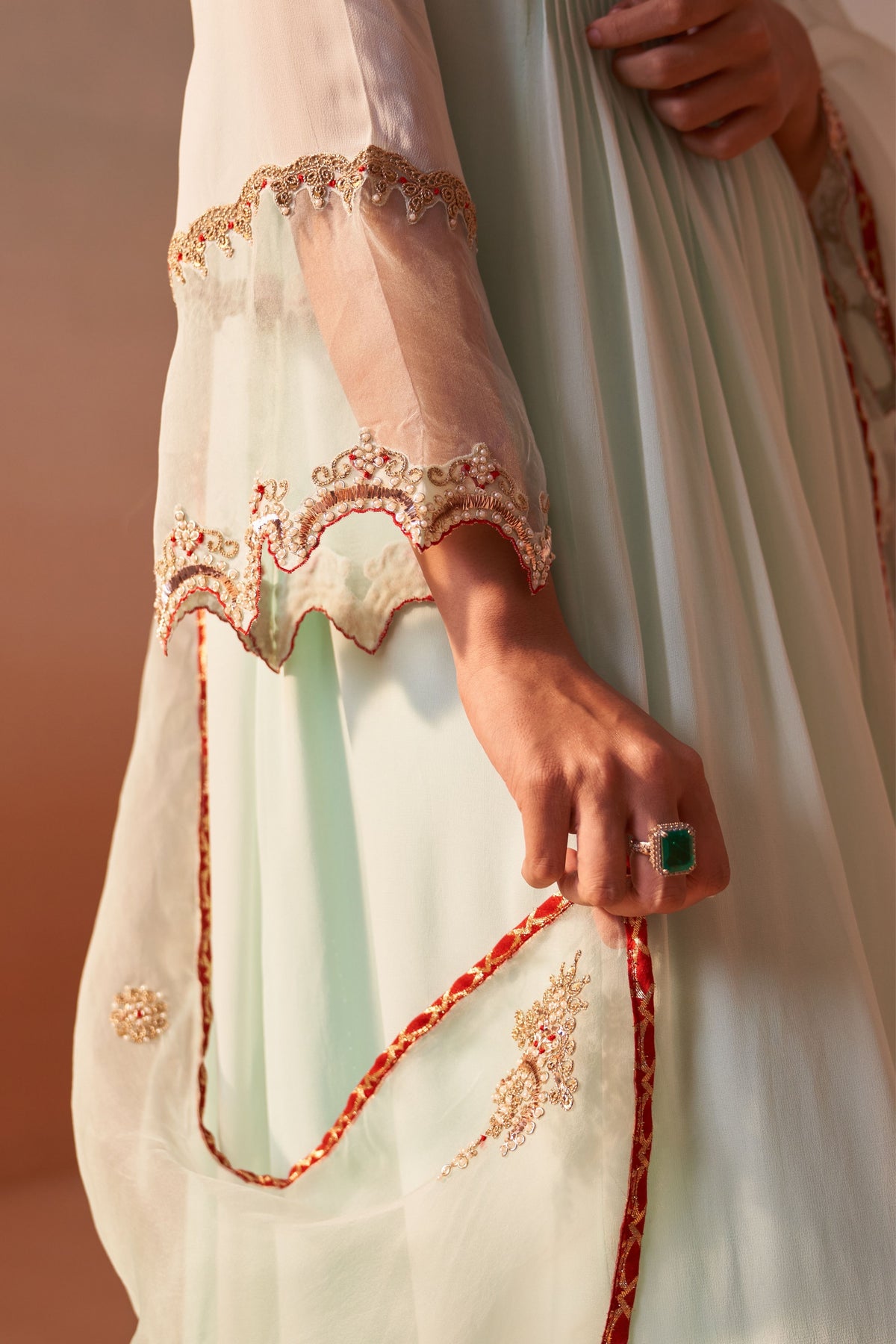 Aqua Green Anarkali Suit Set