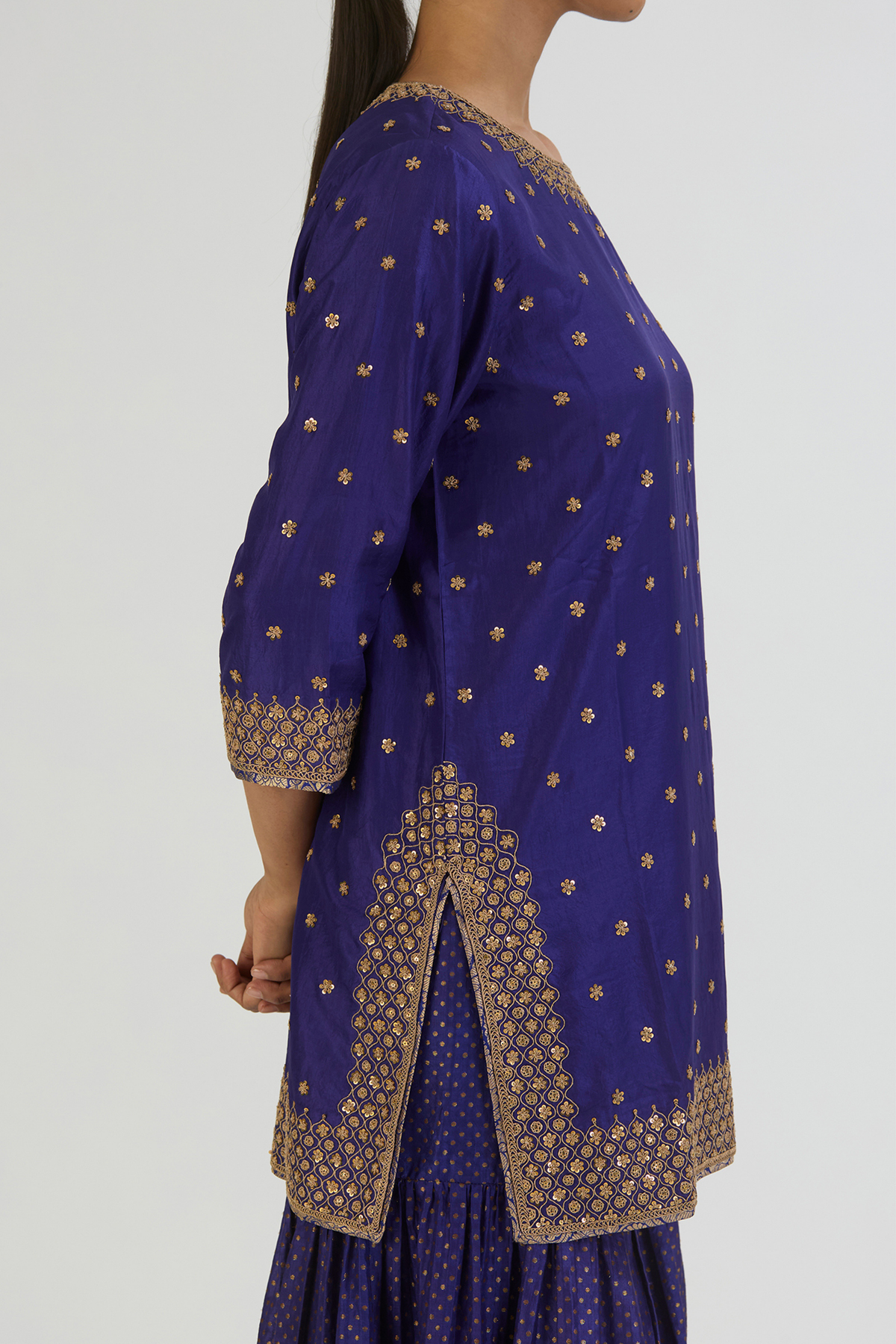 Blue Alam Kurta and Sharara