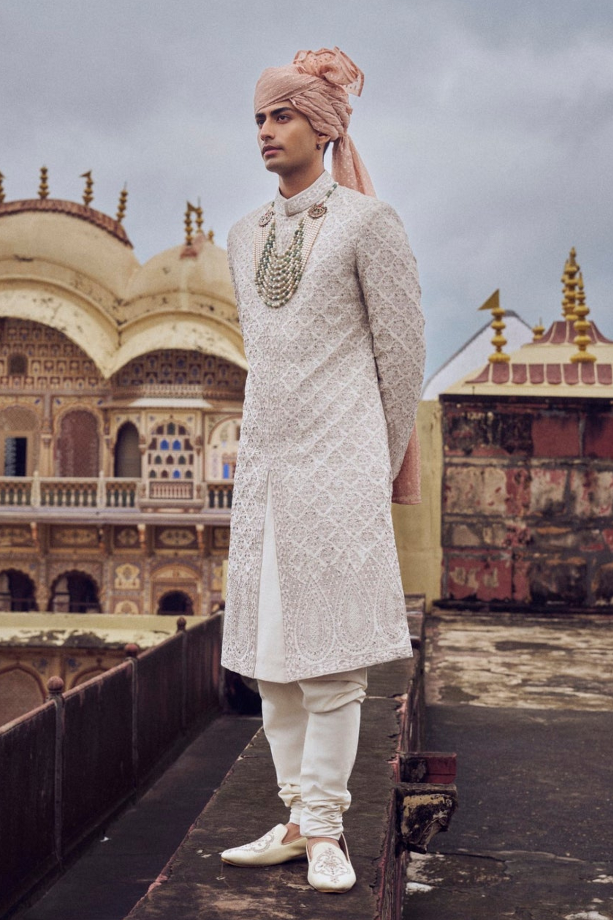 Nude Sherwani Set