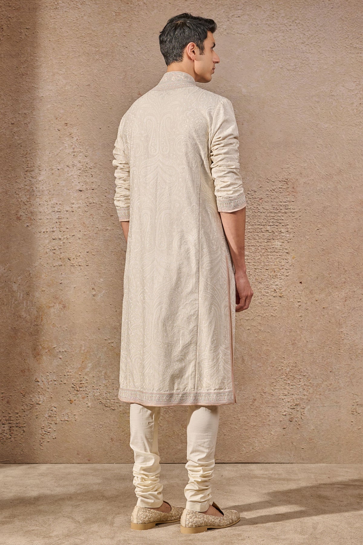 Self-textured Embroidered Kurta