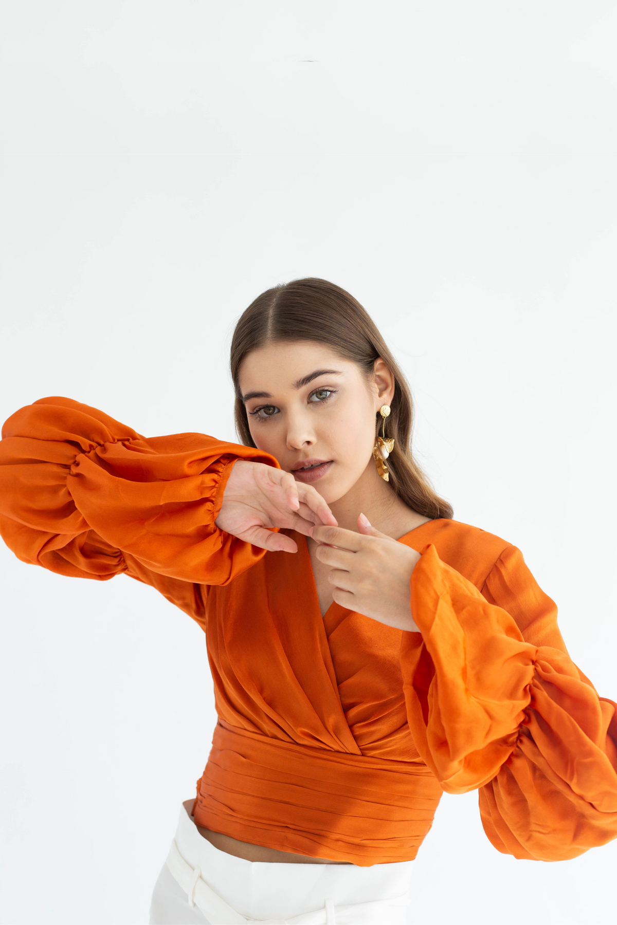 Soie Orange Blouse