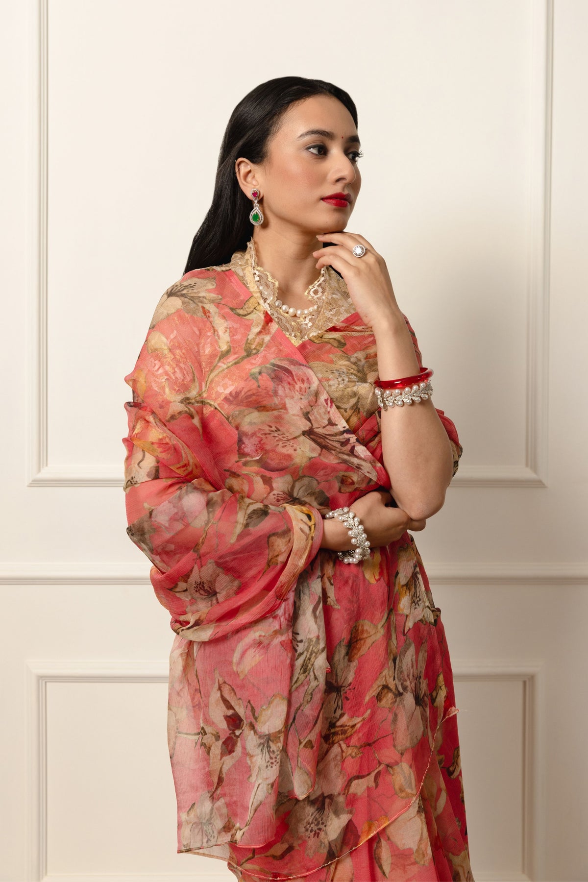 Padma Printed French Chiffon Saree