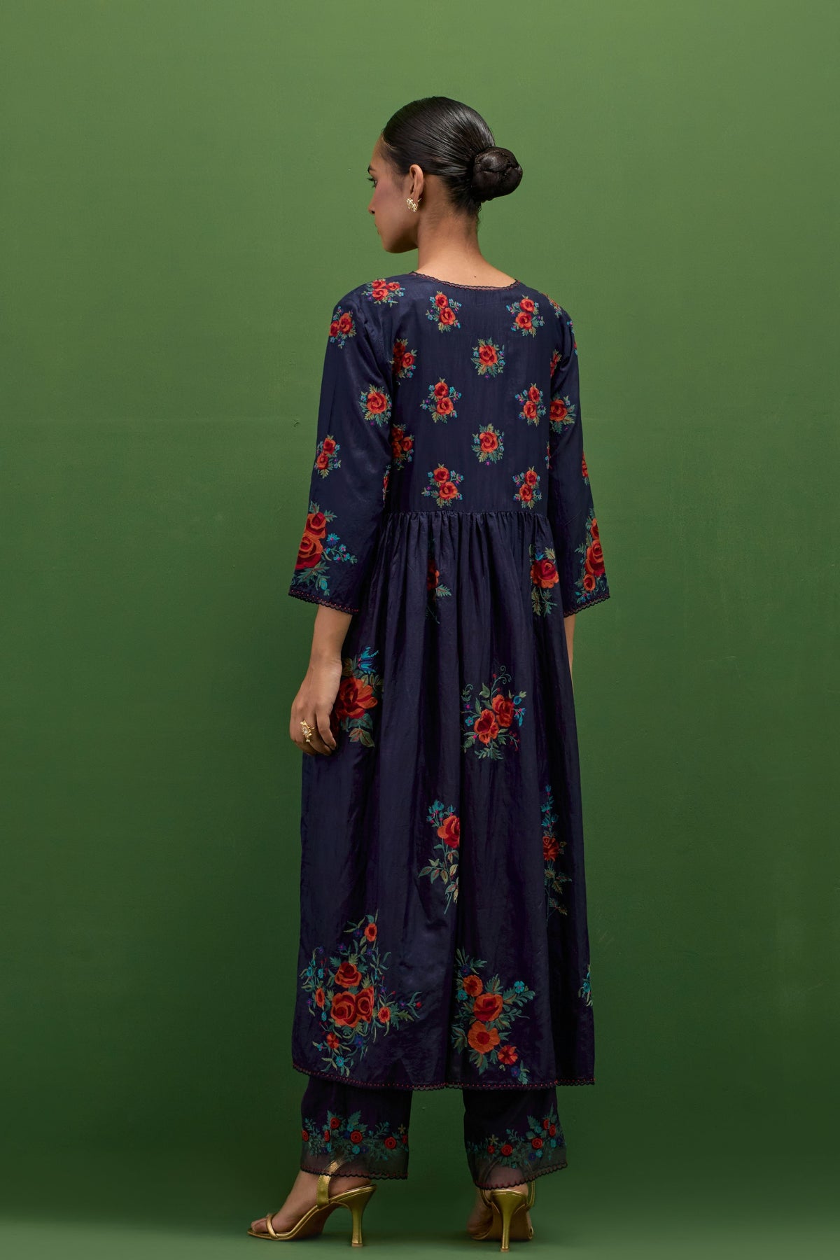 Midnight Blue Floral Kurta Set