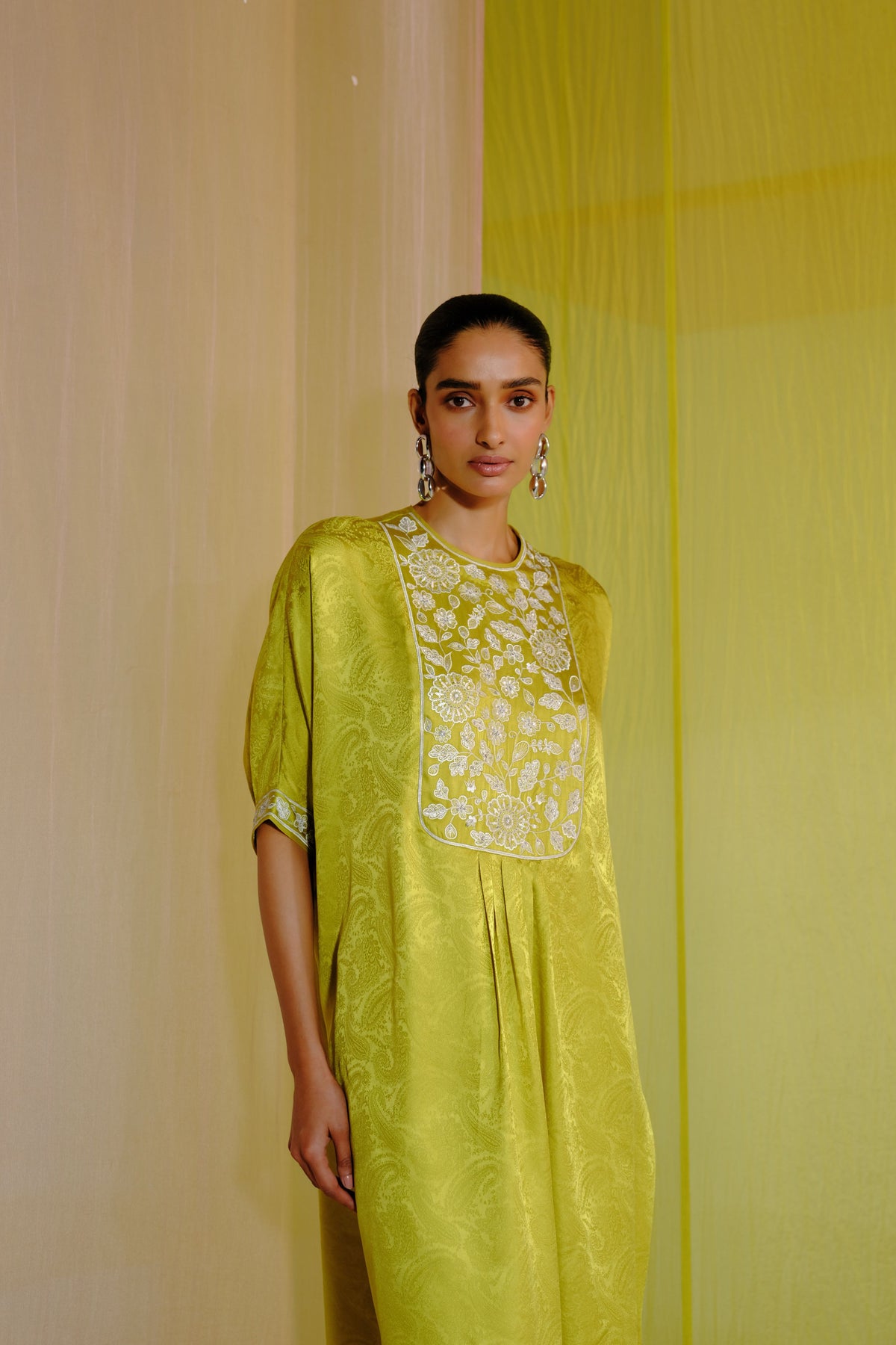 Lime Green Nura Kaftan Set