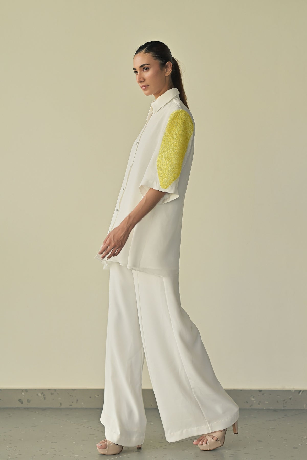 White Stella Parallel Trousers