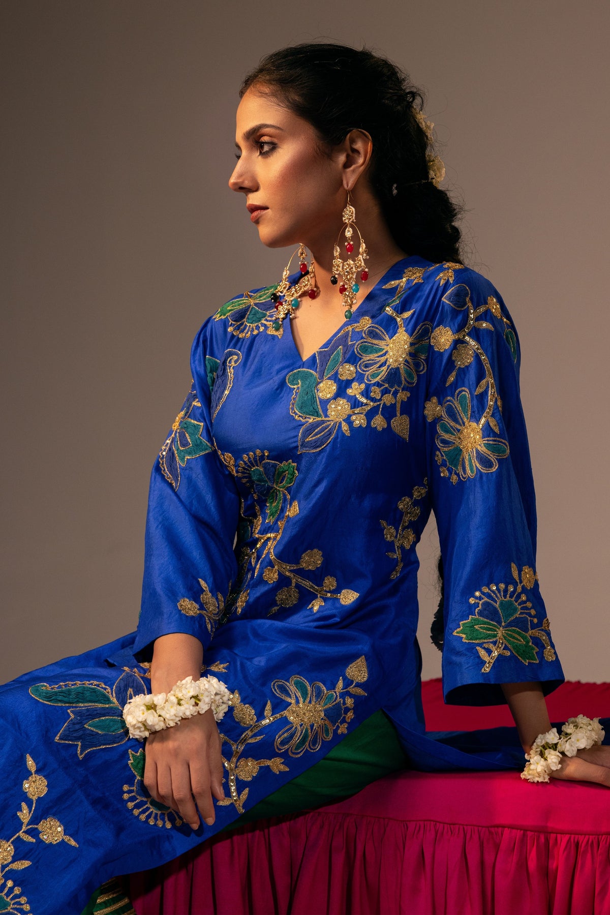 Blue Kurta With Palazzo