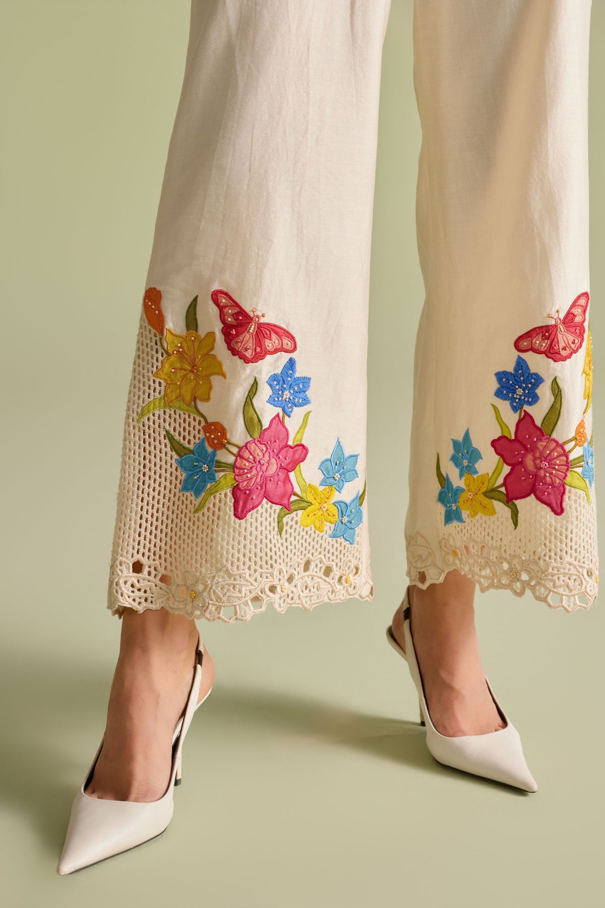 Ivory Applique Pants