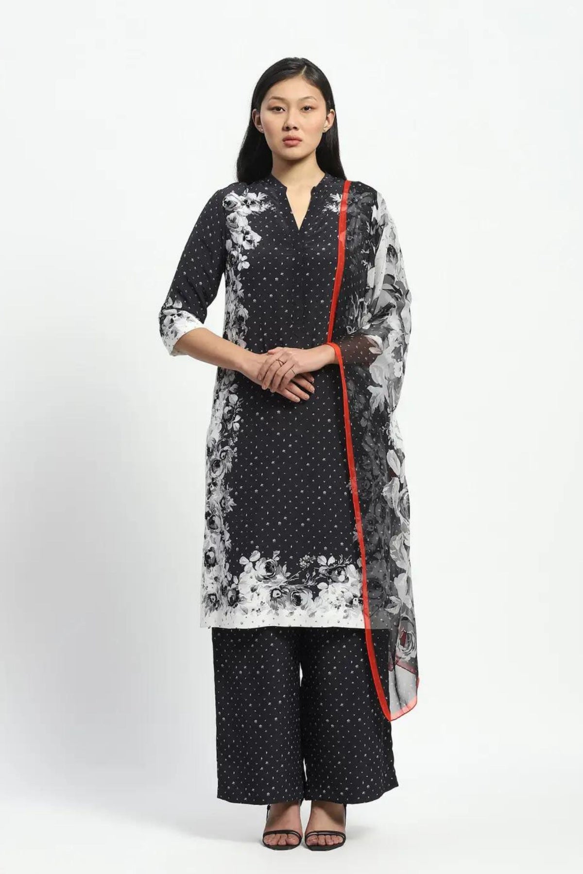 Negative Rose Kurta Set