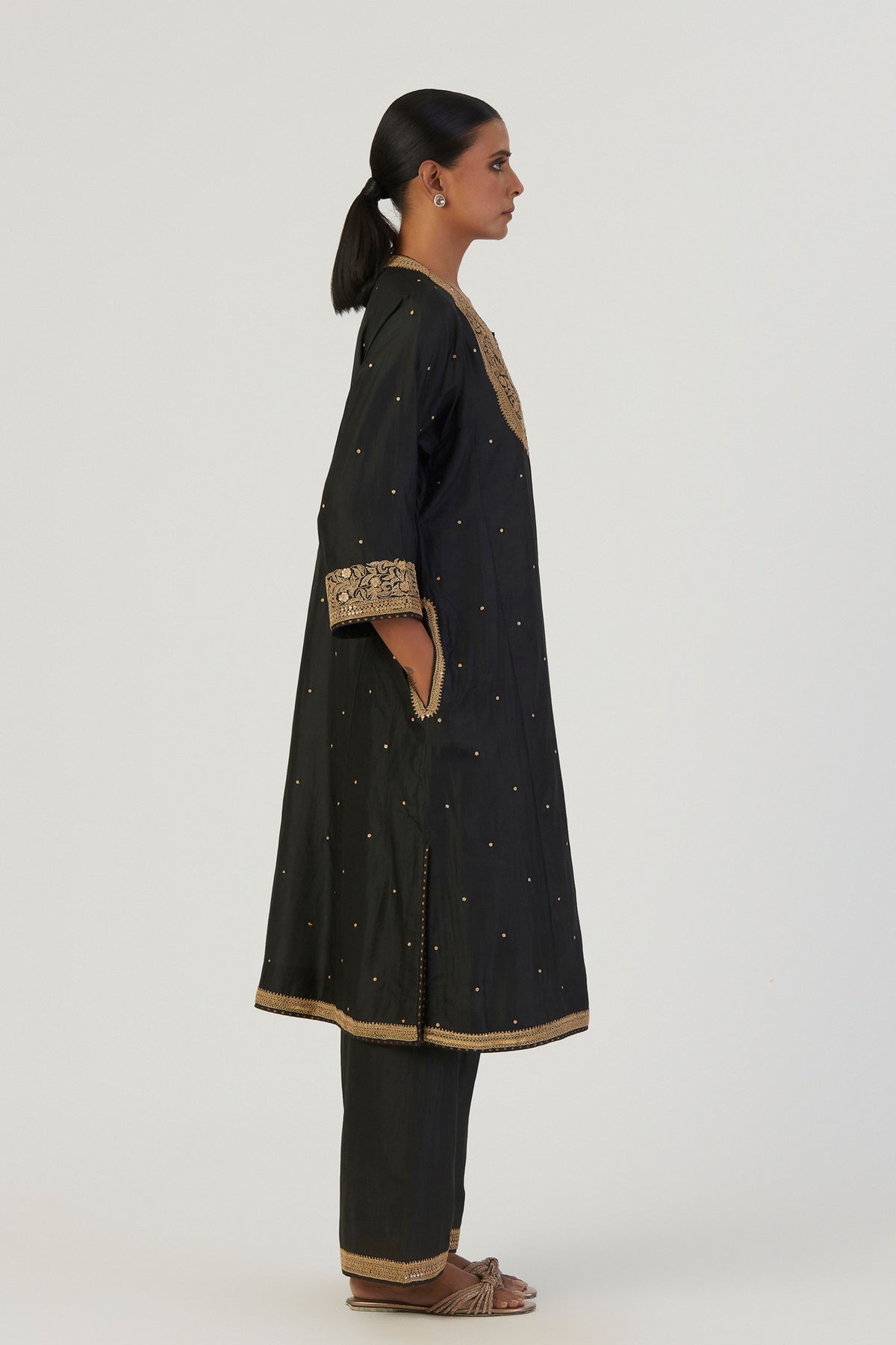 Qala Black Kurta and Pants