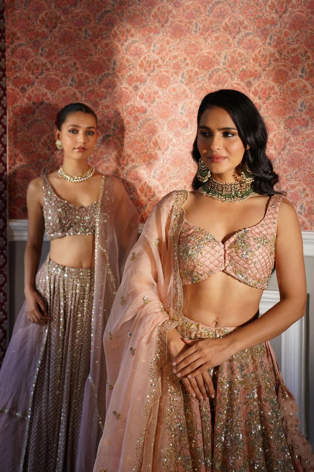 Peach Pink Lehenga Set