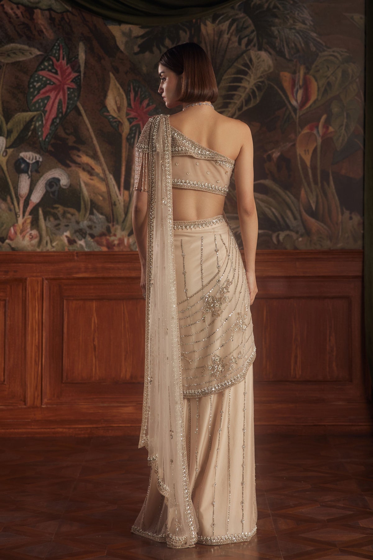 Ares Beige Draped Saree