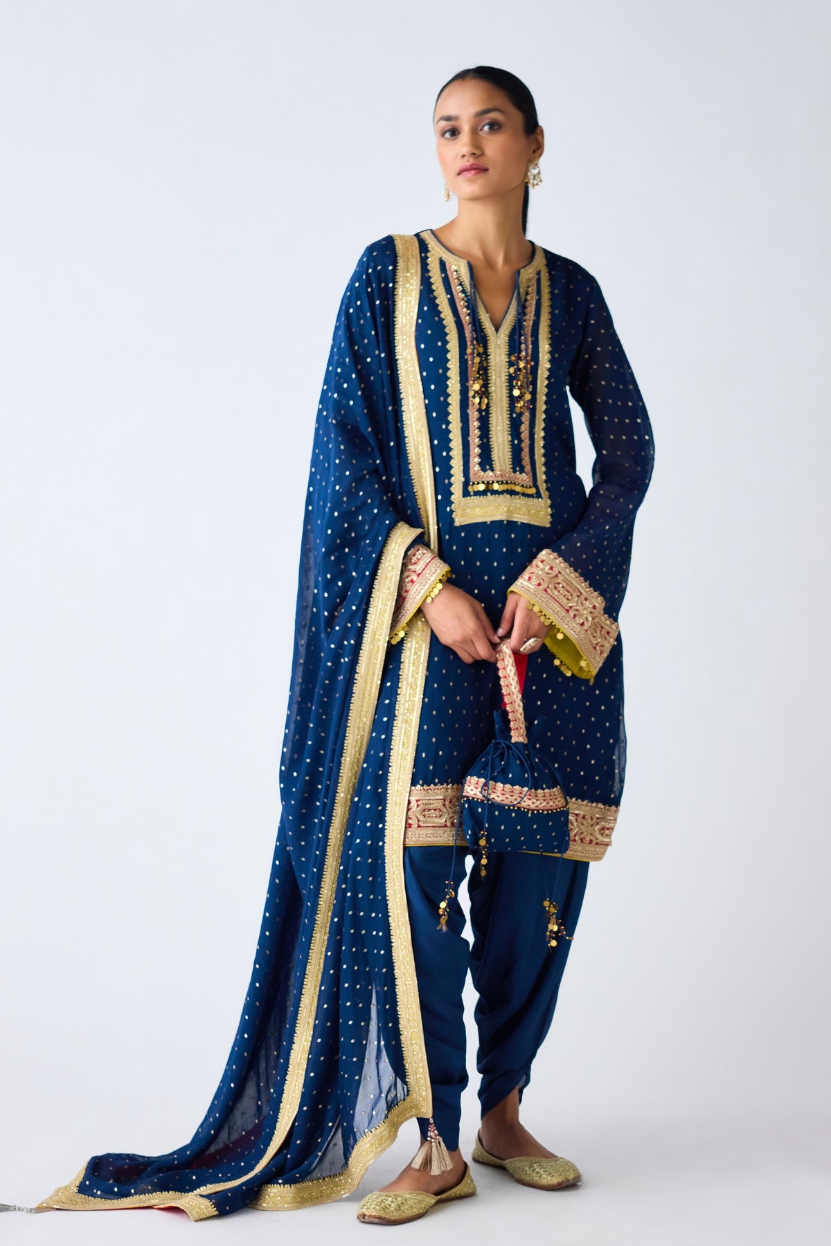 Blue Zari Work Kurta Set