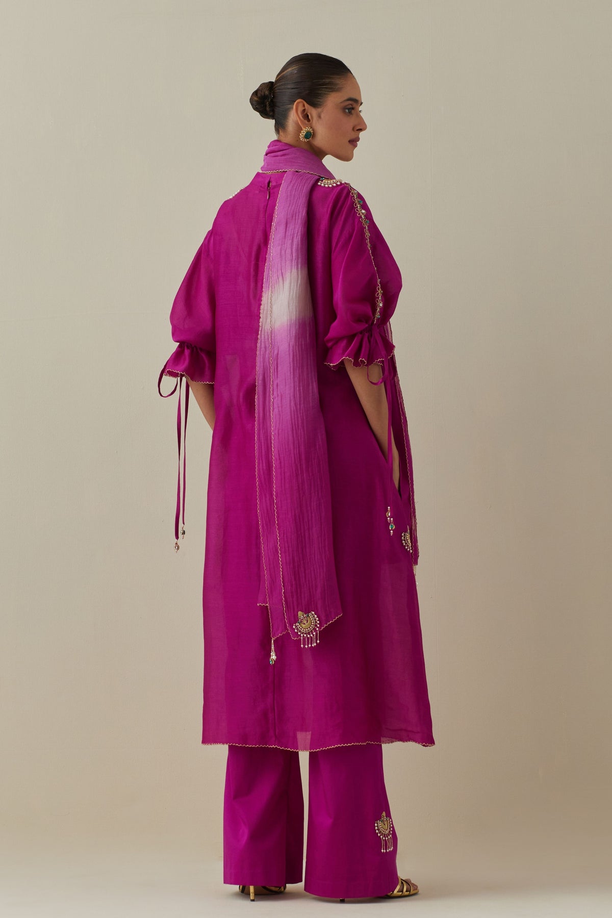 Bia Fuschia Embroidery Kurta Set