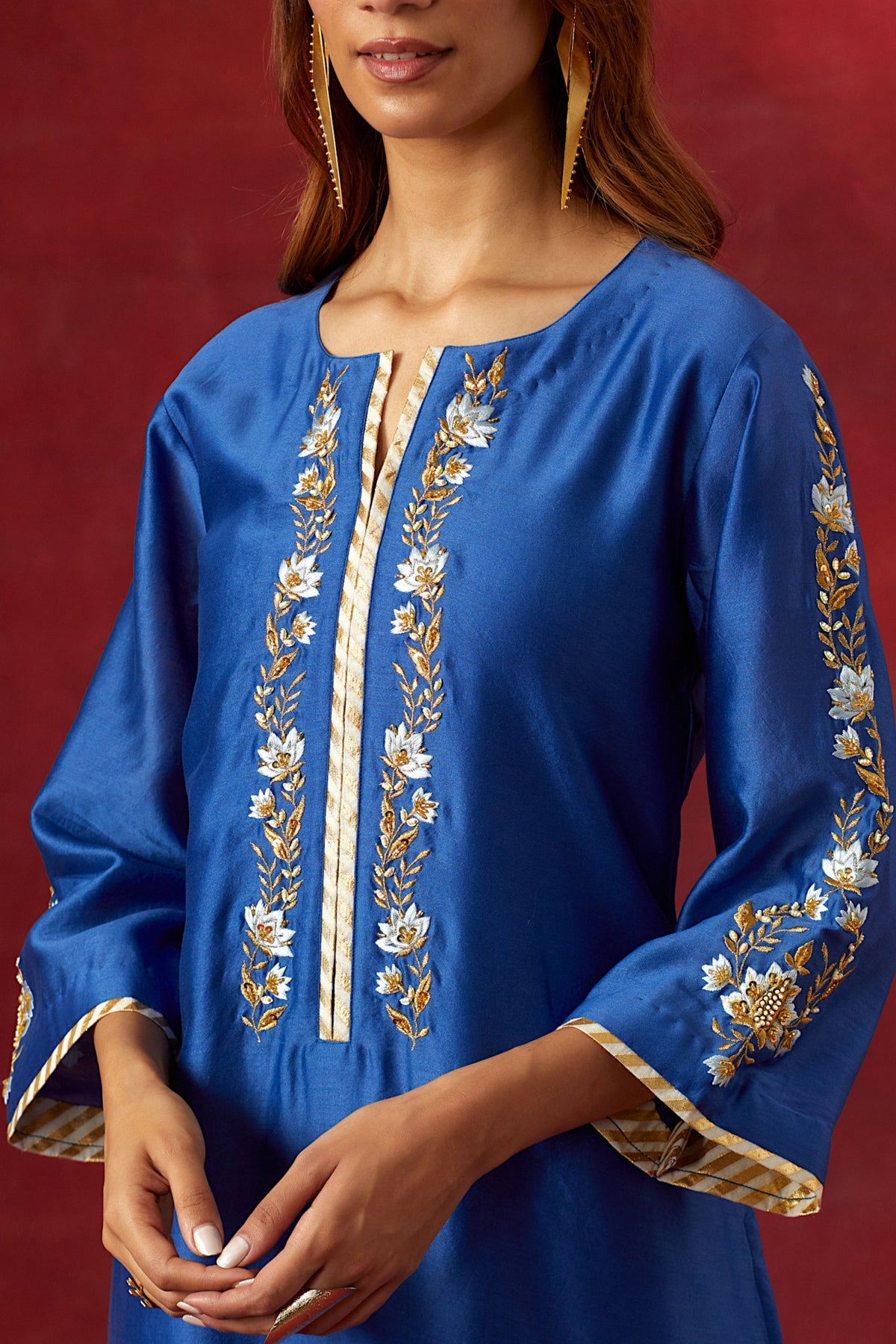 Blue Round Hem Kurta Set