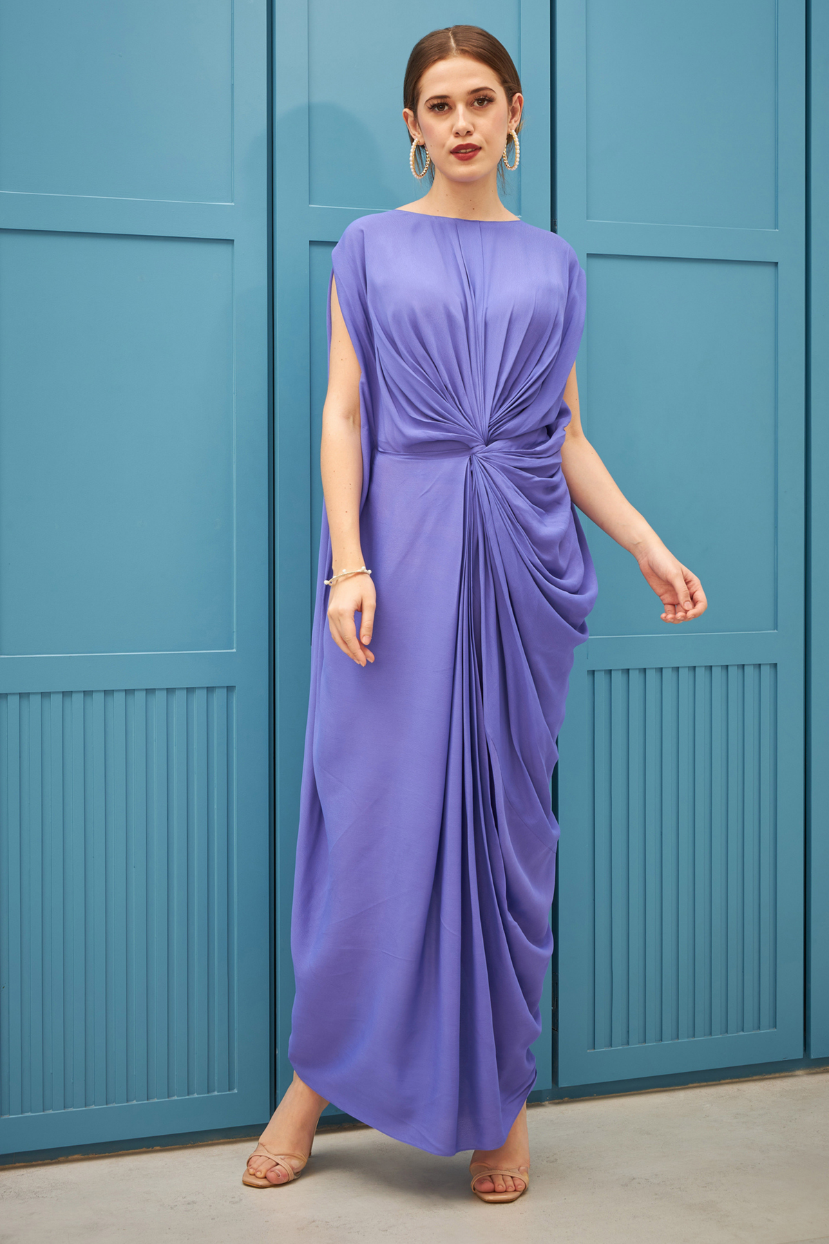 Lilac Twisted Drape Dress