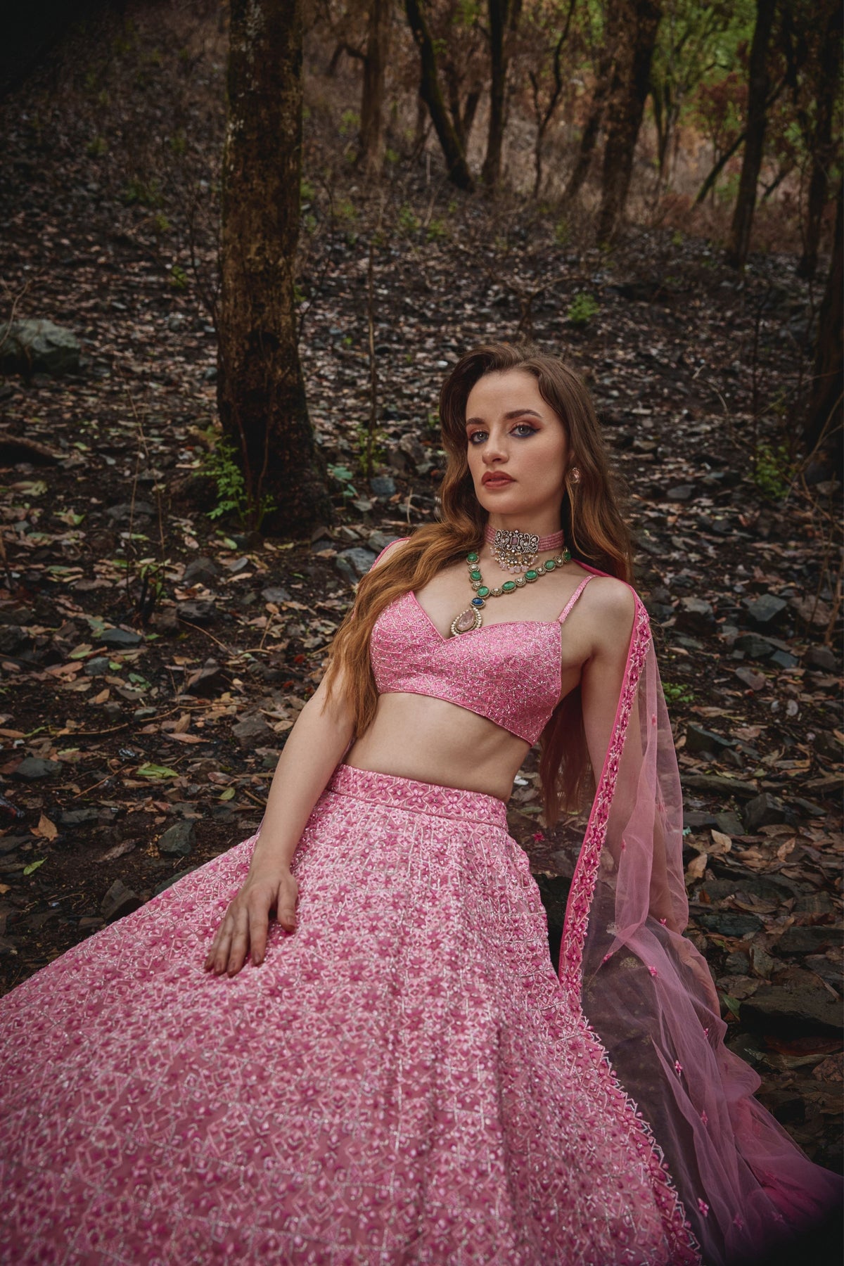 Pink Prism Lehenga Set