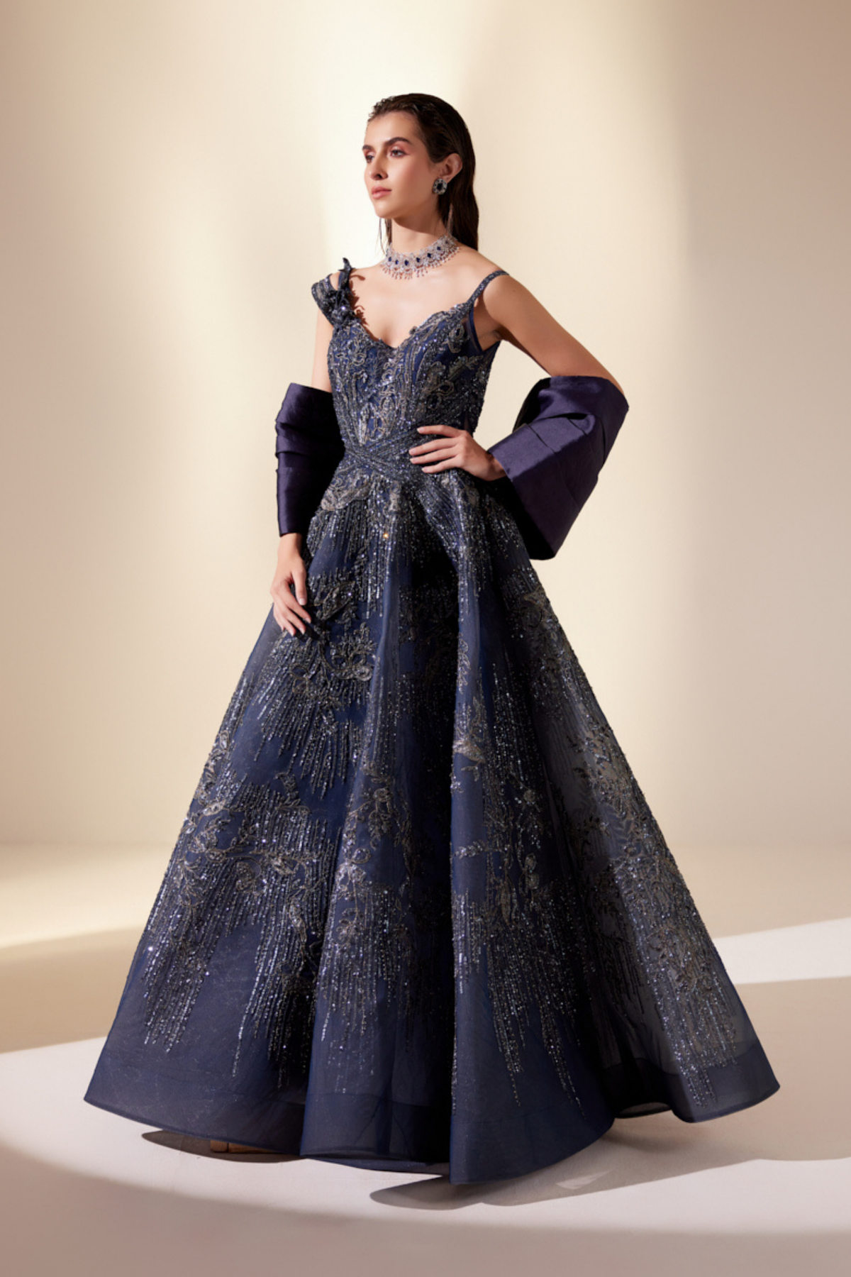 Midnight Blue Drizzle Gown