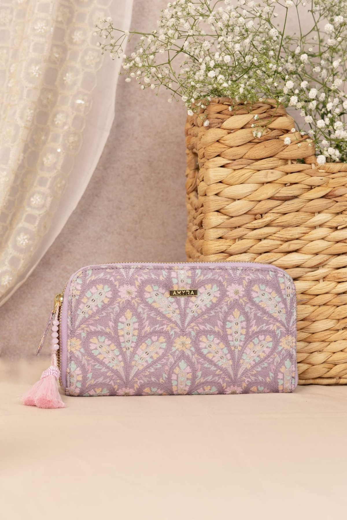 Violet Nyraa Embroidered Wallet