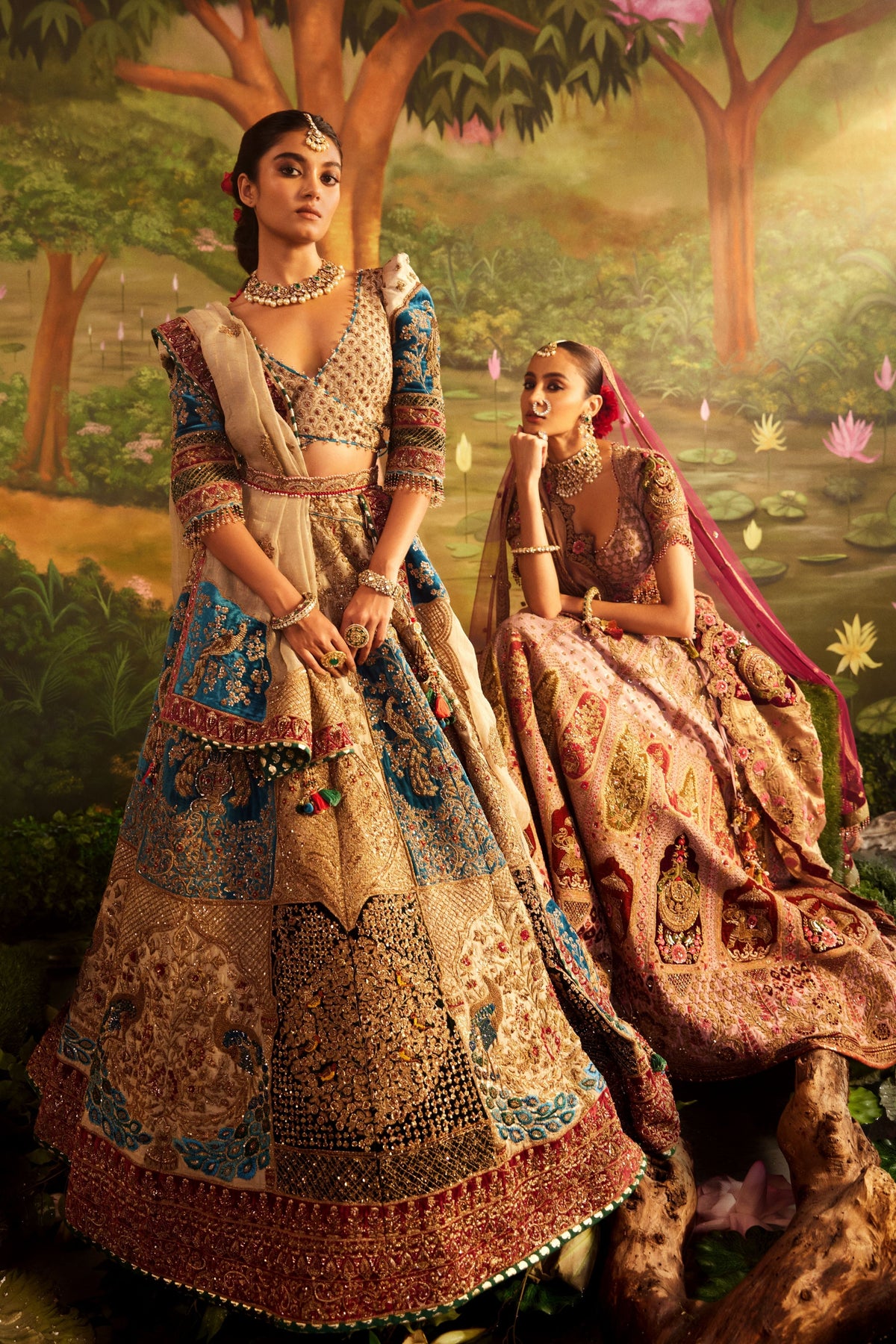 Silk Velvet Blue Lehenga Set