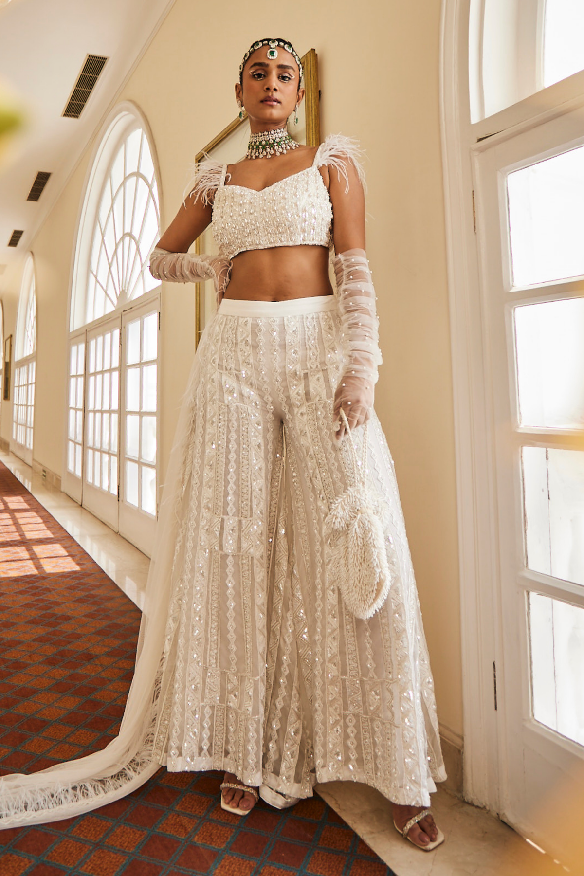 Star White Blouse and Sharara