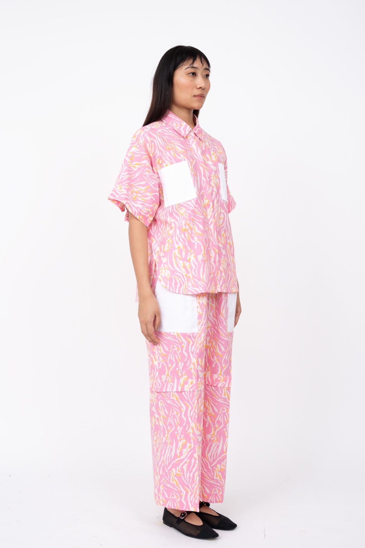 Pink Wave Pleated Day Pant