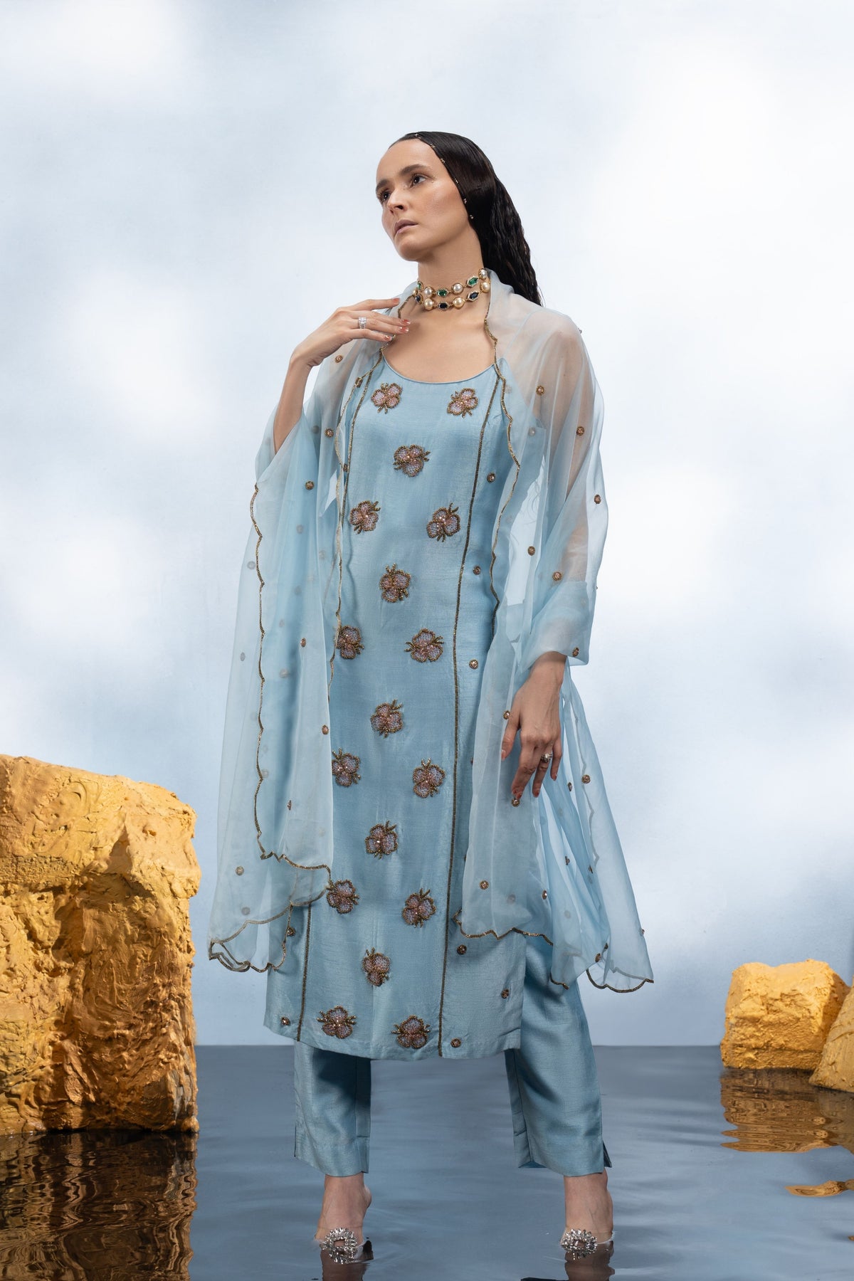 Powder Blue Kurta Set