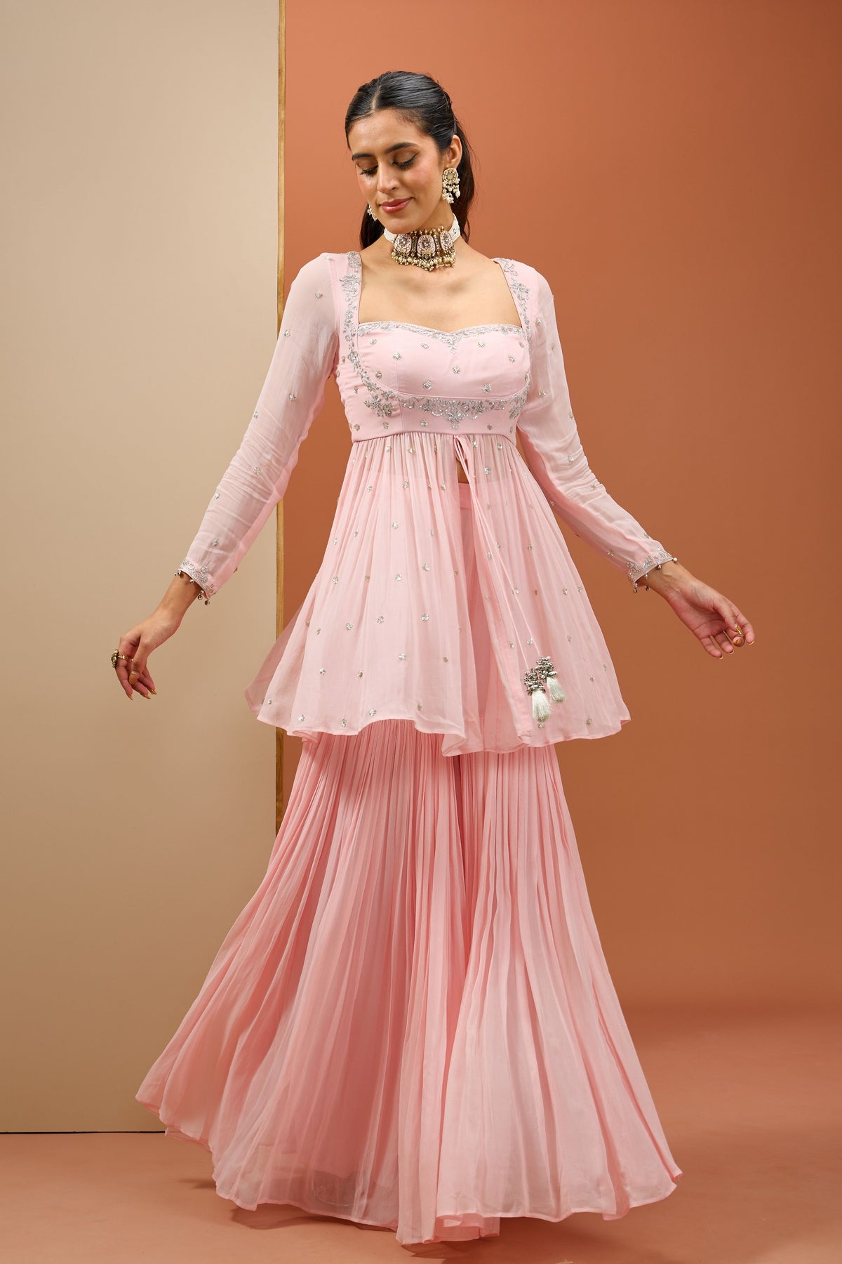 Baby Pink Sharara Set