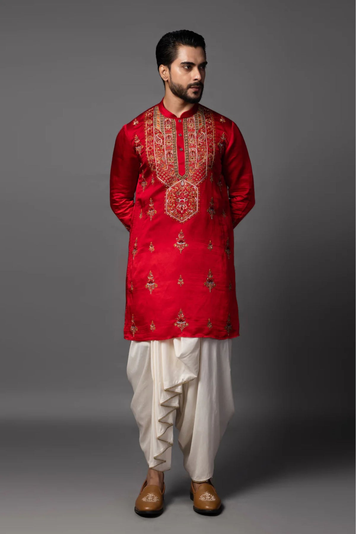 Crimson Enamel Kurta Set