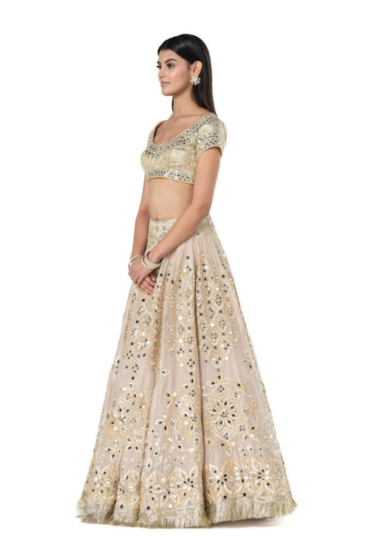 Beige Lehnga Set