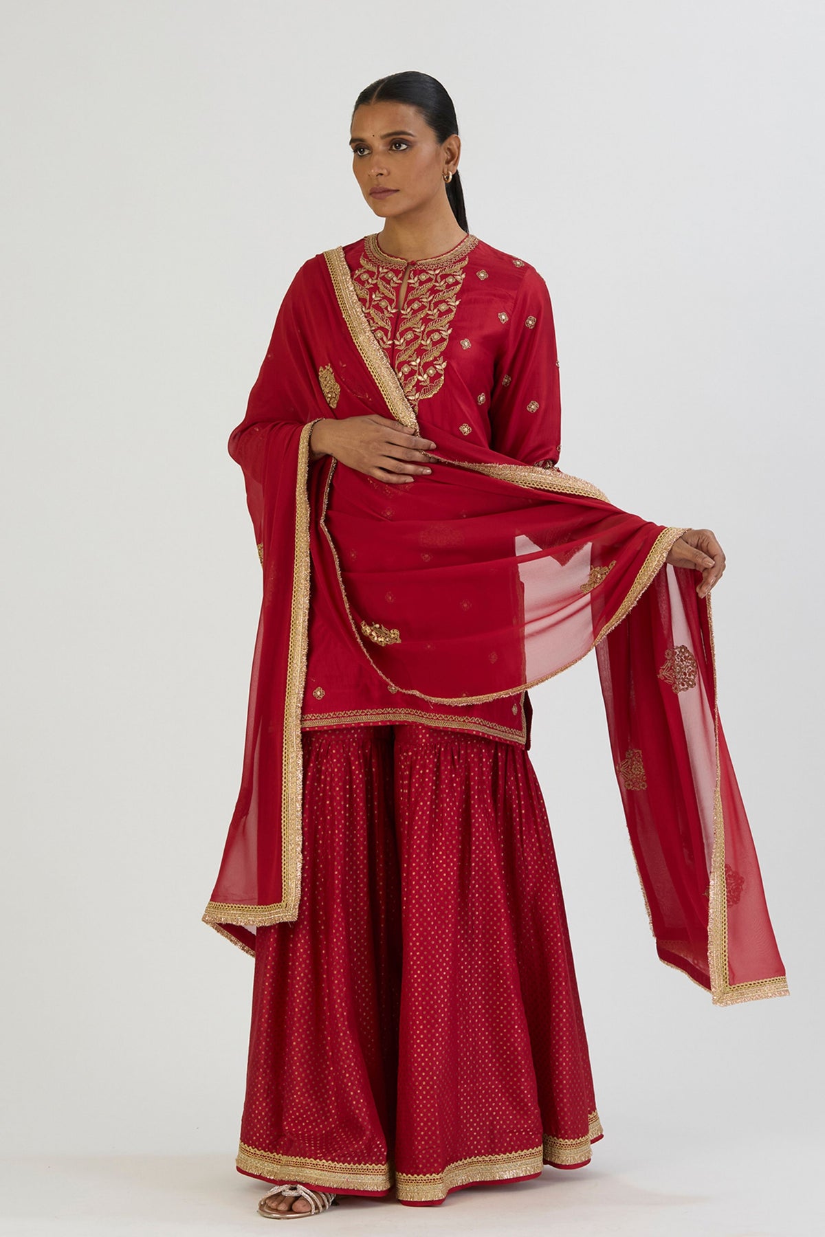 Red Urmi Dupatta