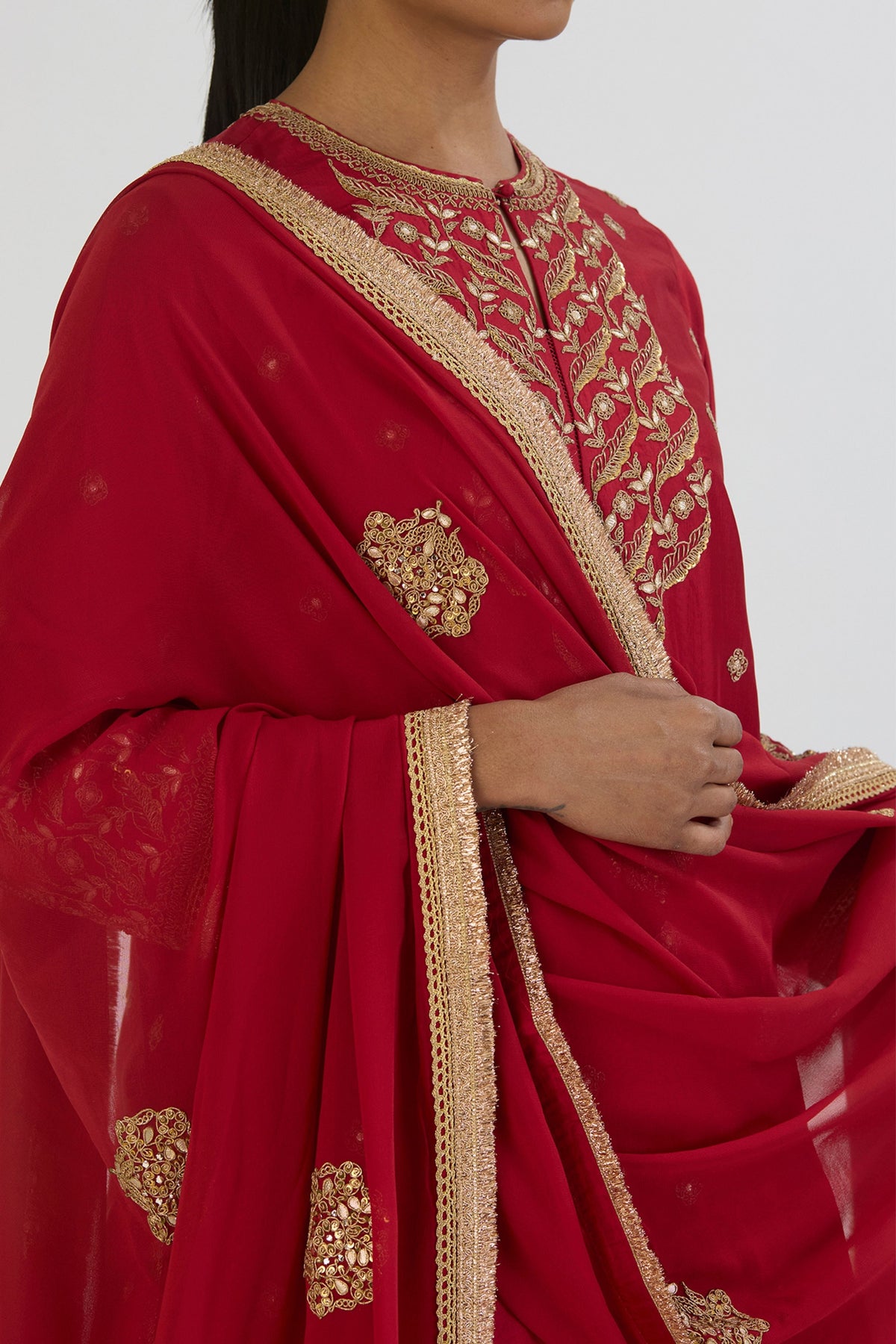 Red Urmi Dupatta