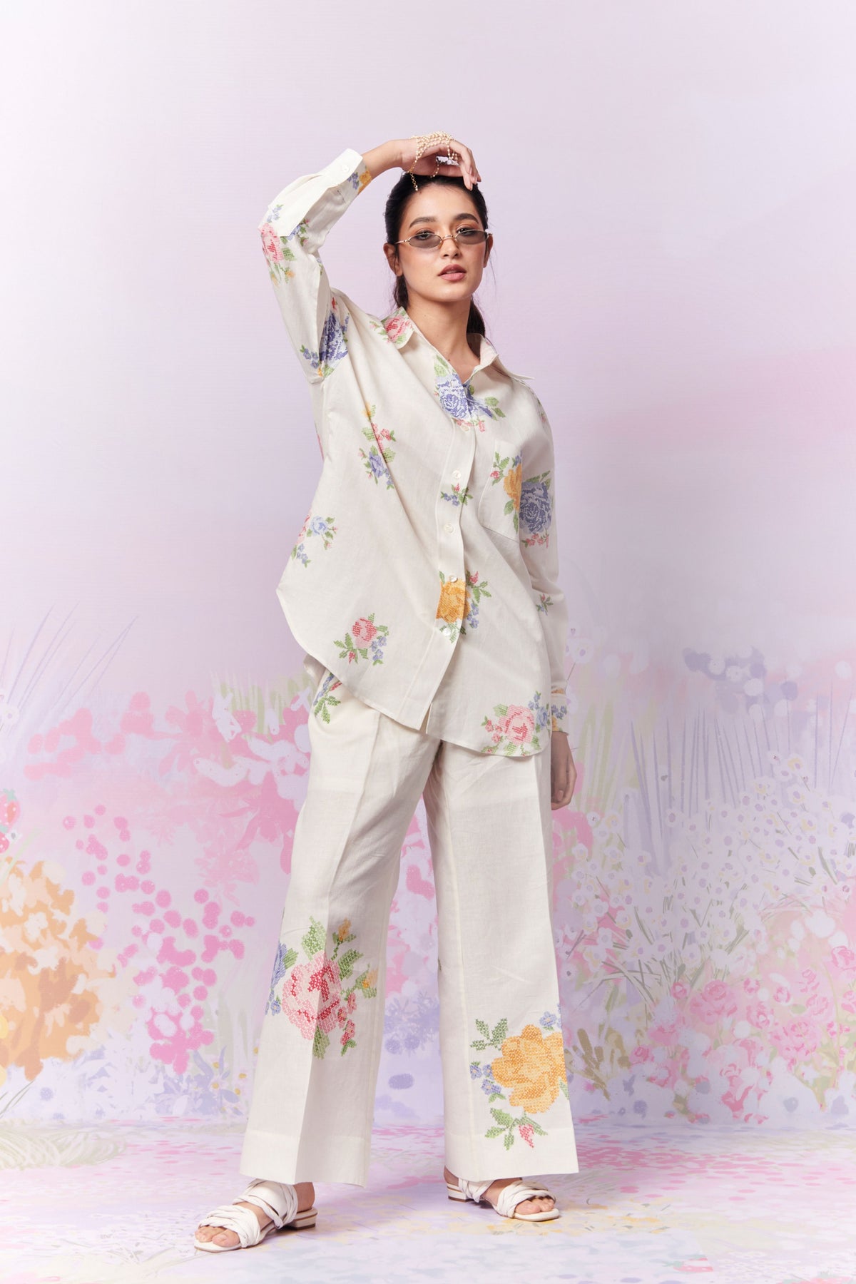 Summer Rose Shirt and Trousers Co-ord Set