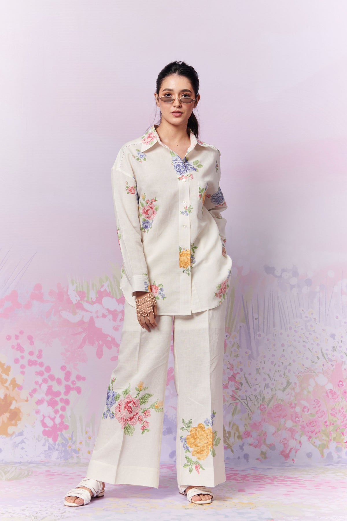 Summer Rose Shirt and Trousers Co-ord Set