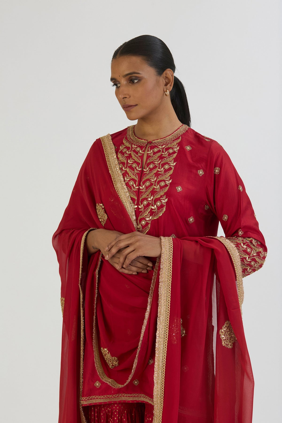 Red Urmi Dupatta