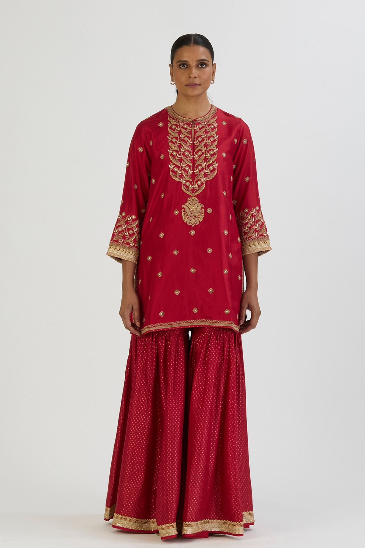 Red Urmi Kurta and Sharara