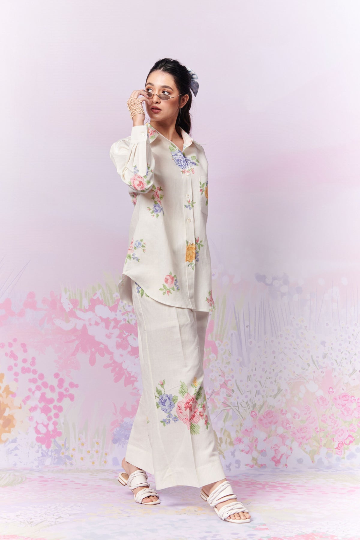 Summer Rose Shirt and Trousers Co-ord Set