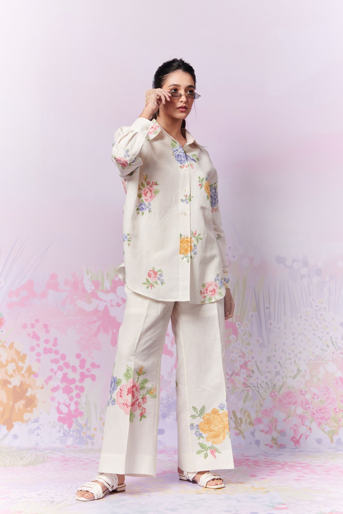 Summer Rose Shirt and Trousers Co-ord Set