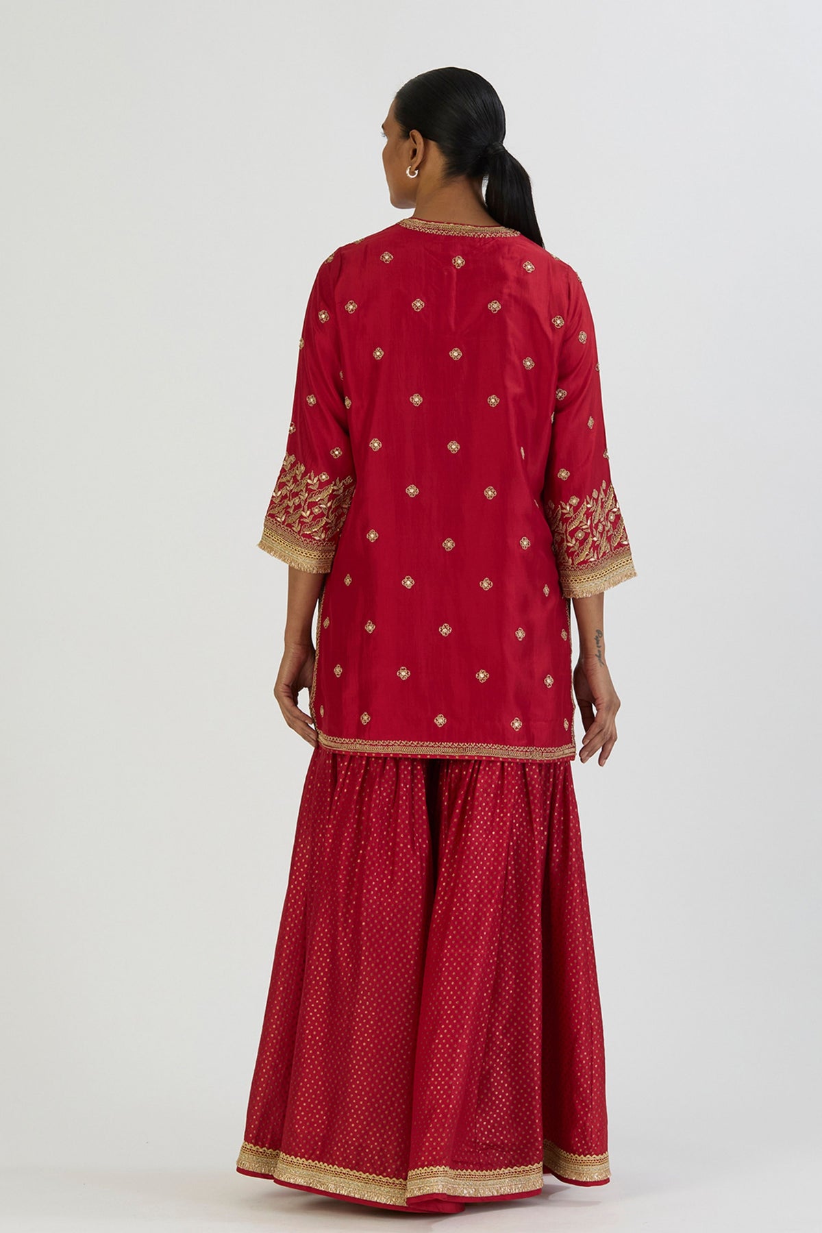 Red Urmi Kurta and Sharara