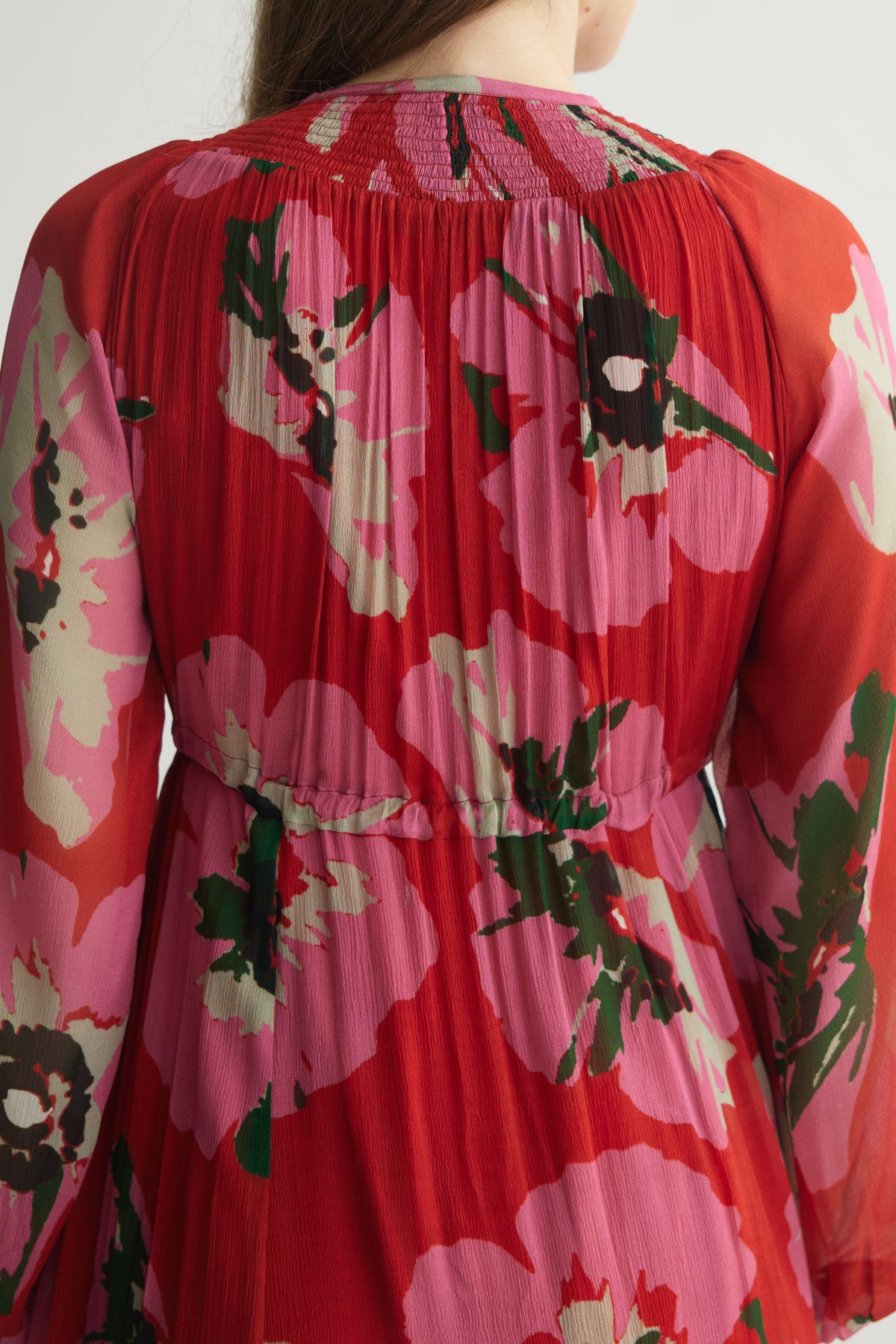 Red Floral Kaftan Dress