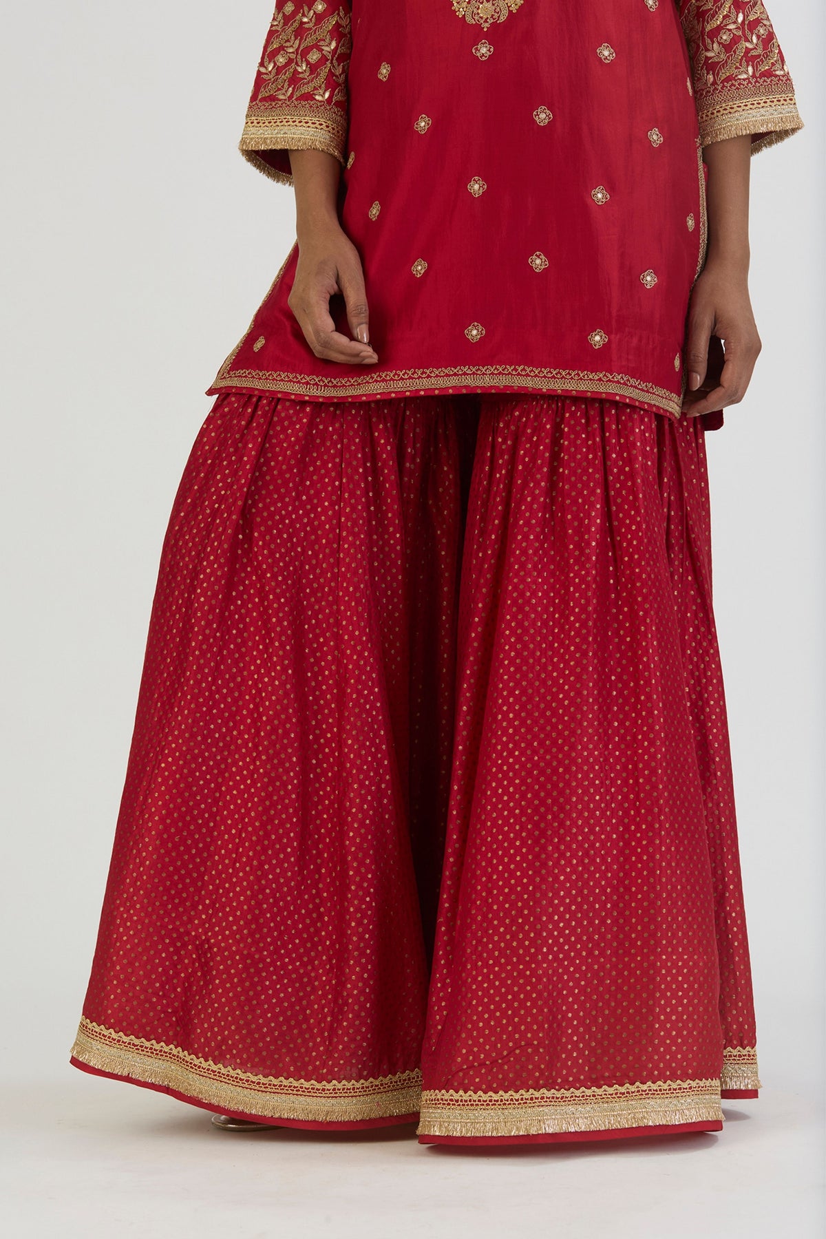 Red Urmi Kurta and Sharara