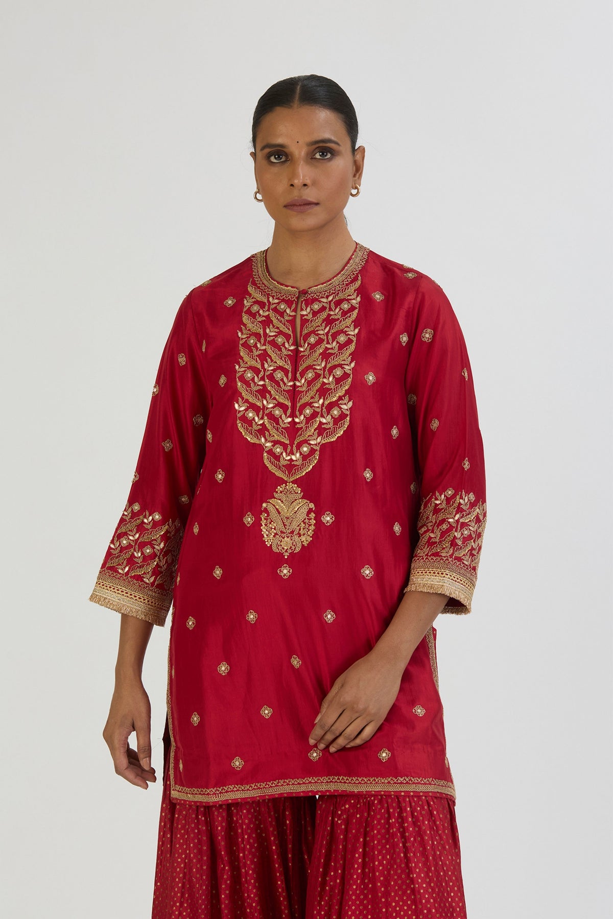 Red Urmi Kurta and Sharara