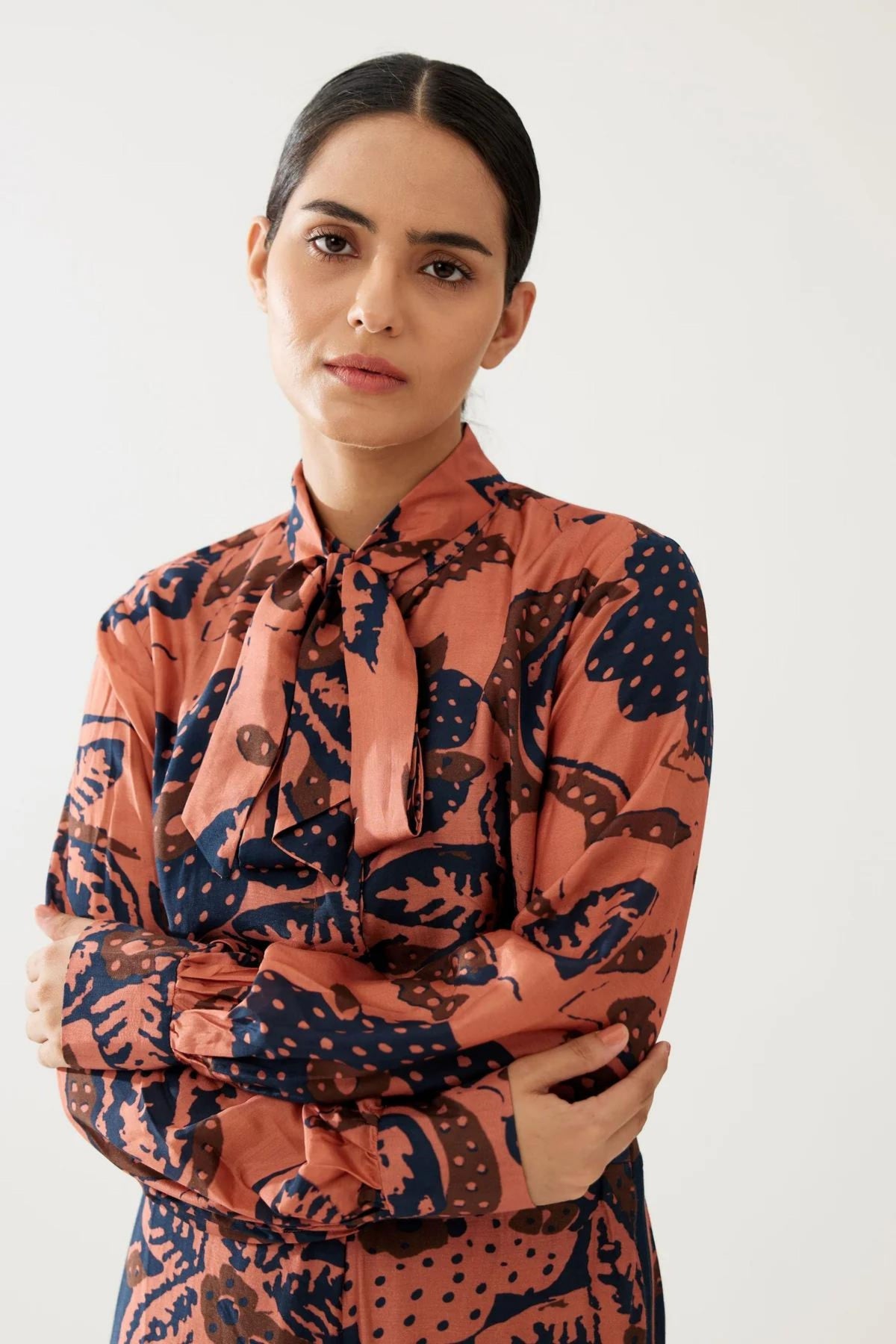 Pink And Blue Floral Shirt