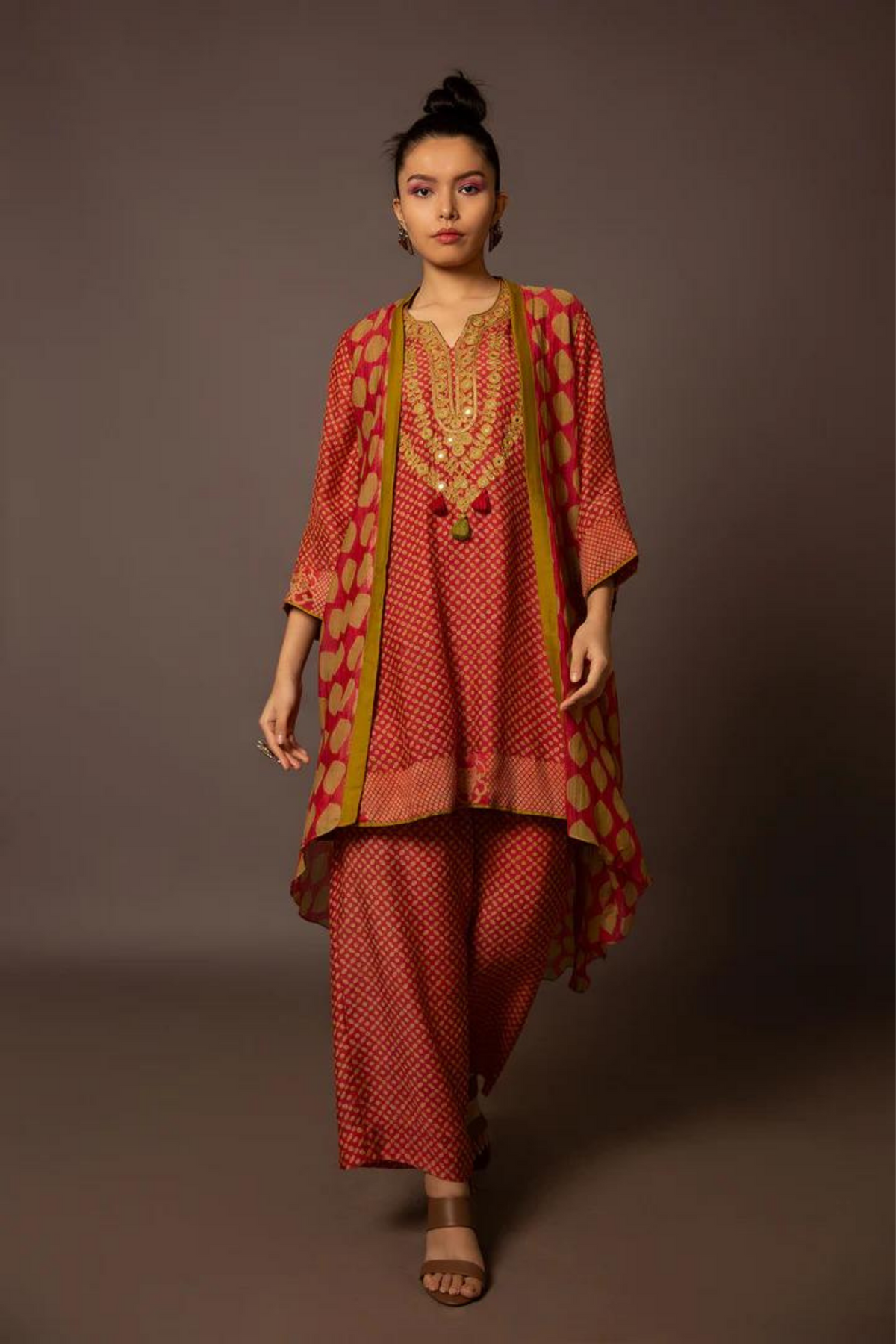 Printed Kurta Cape Set