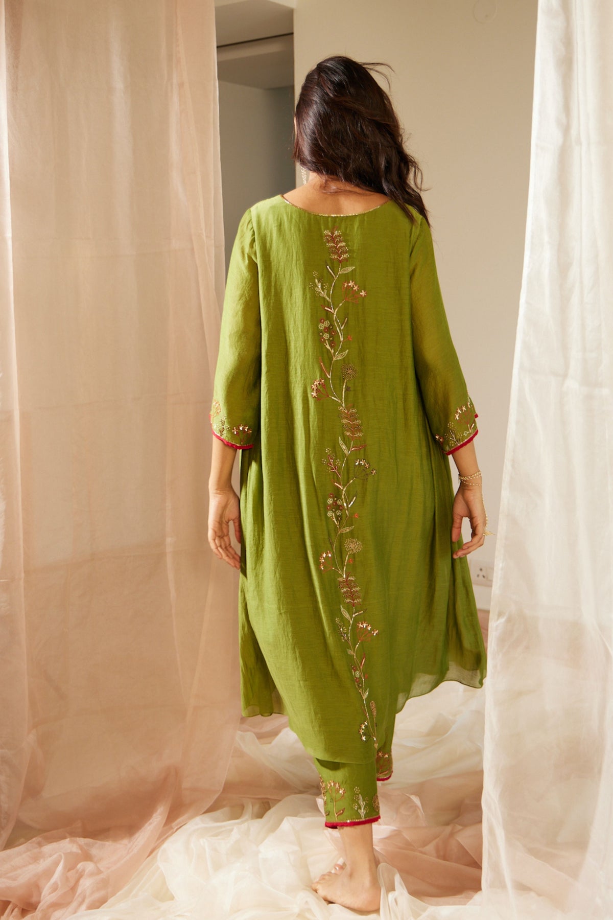 Green Gul Kurta