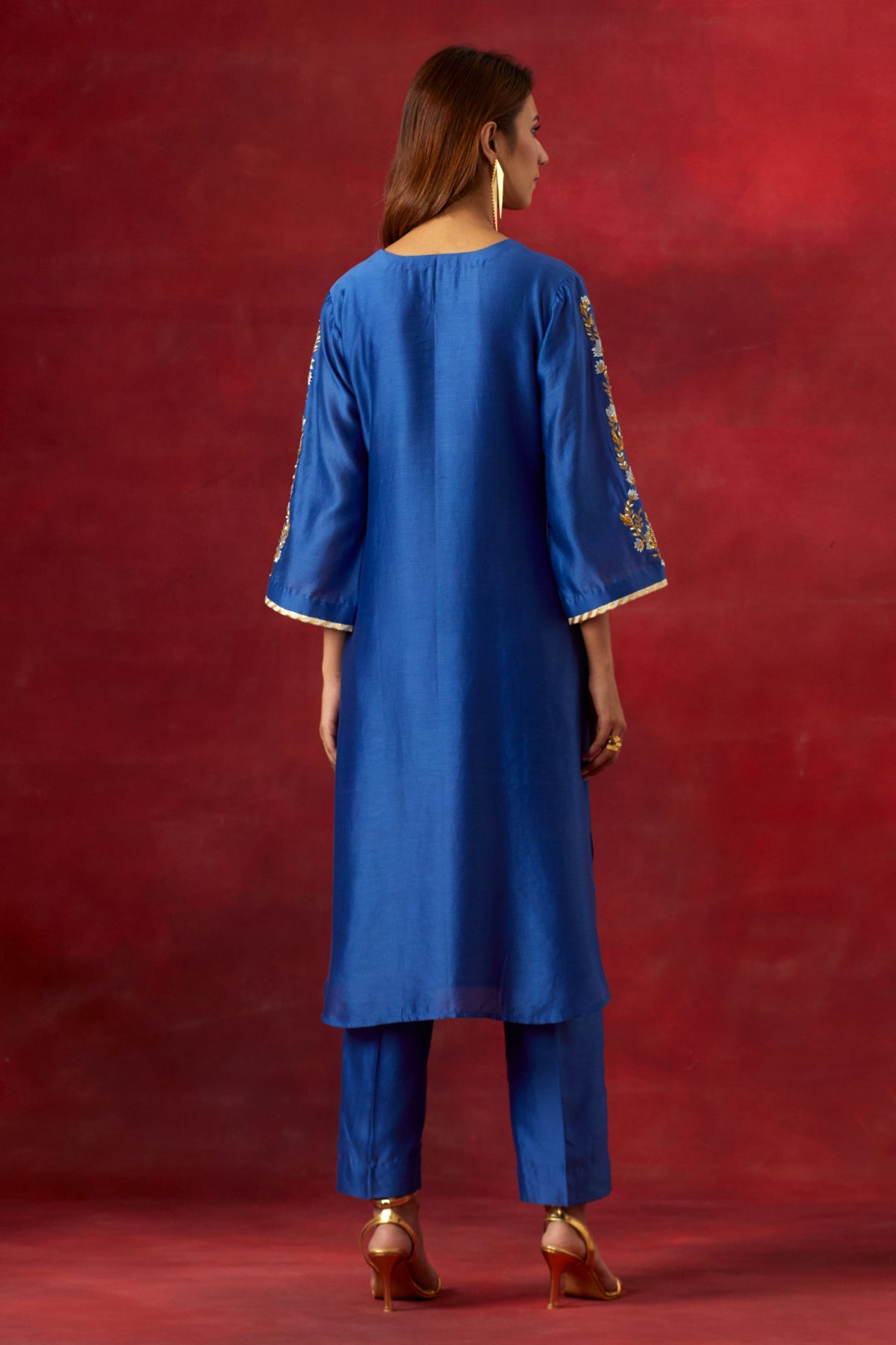 Blue Round Hem Kurta Set