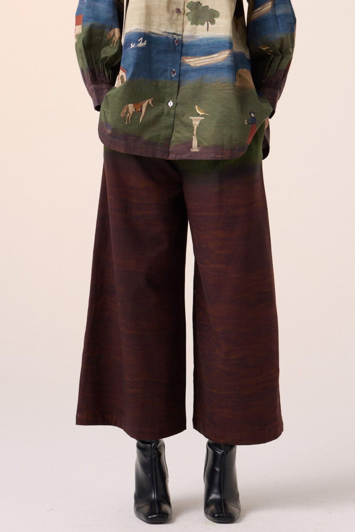 Maroon Wide Leg Pant