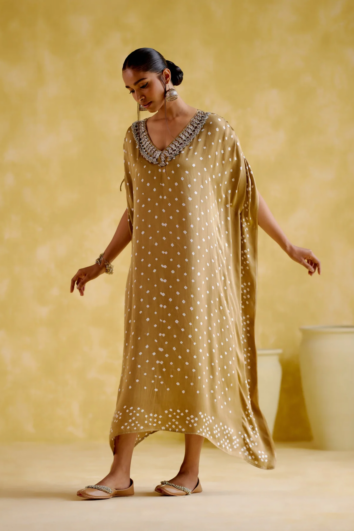 Dakshayani Beige Kaftan