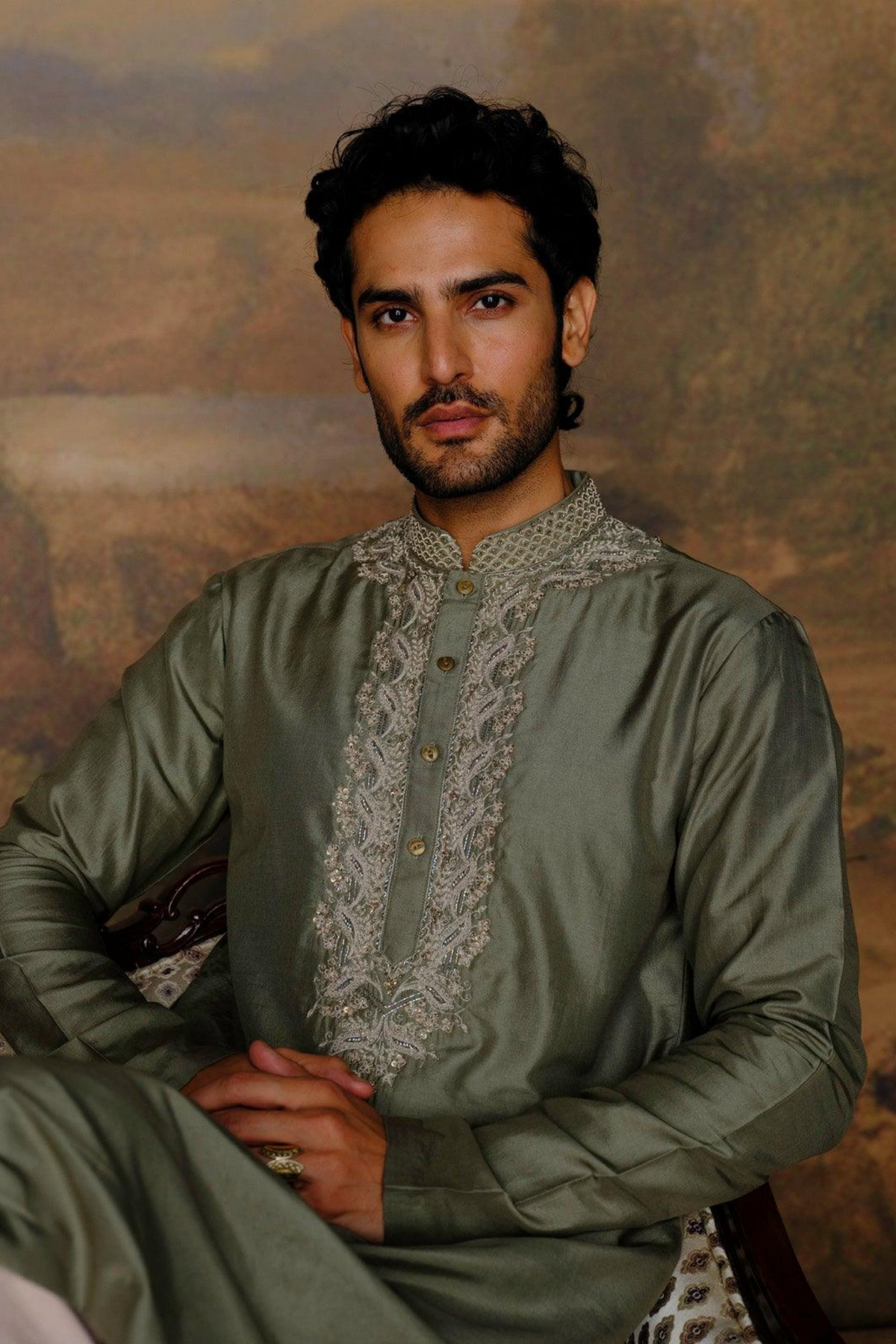 Kurta With Beige Chudidar