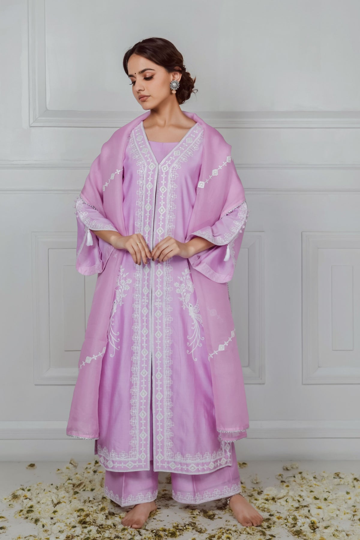 Pink Embroidery Kurta Set