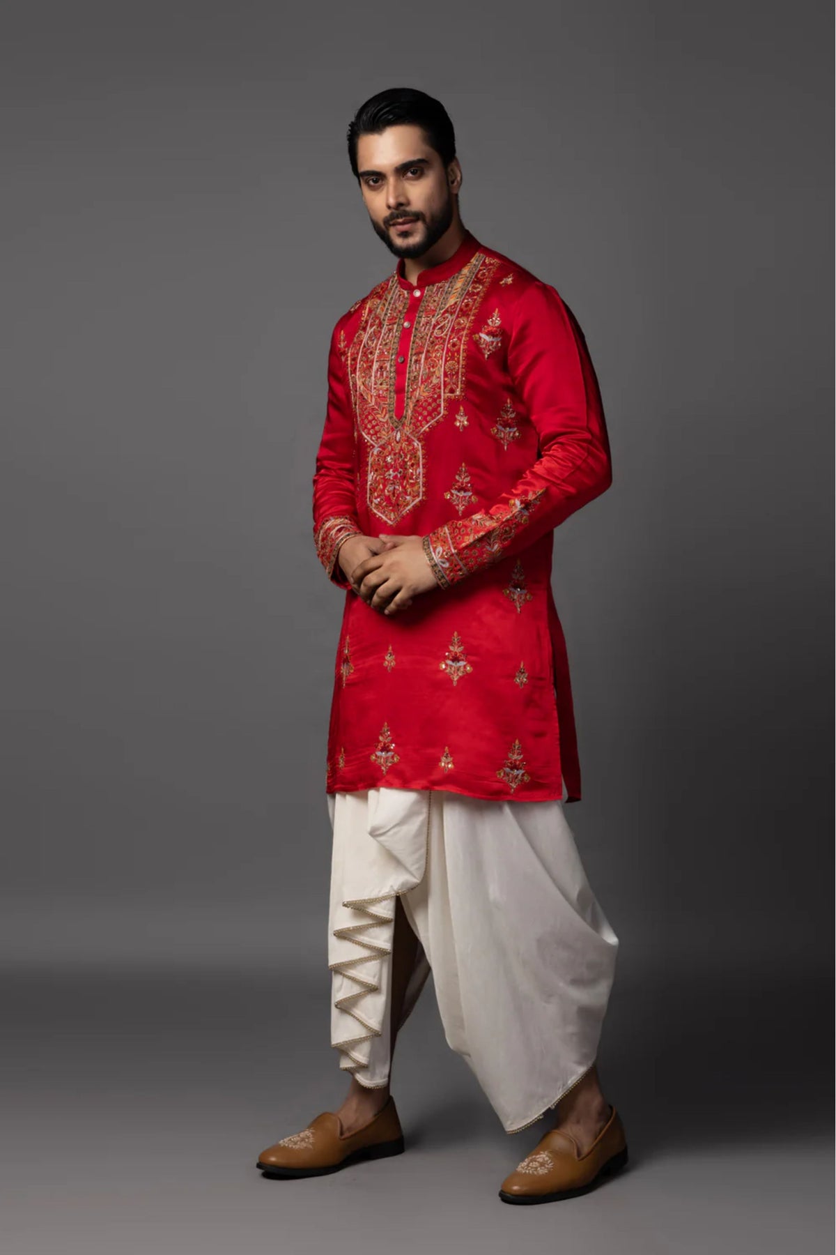 Crimson Enamel Kurta Set